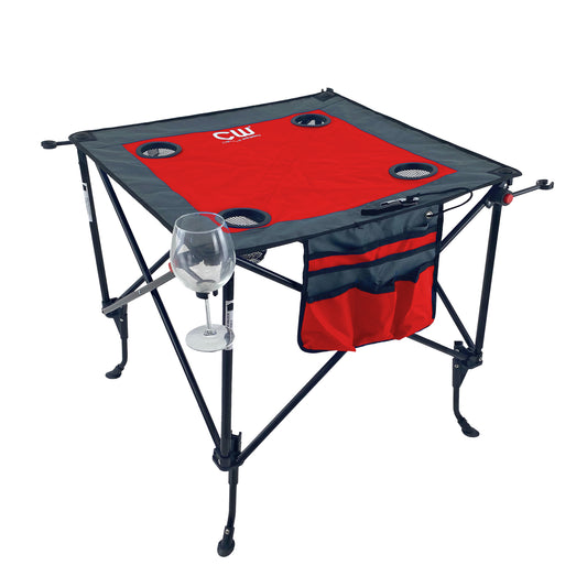 Adjustable Height Folding Wine Table | Red - Custom Folding Wagons