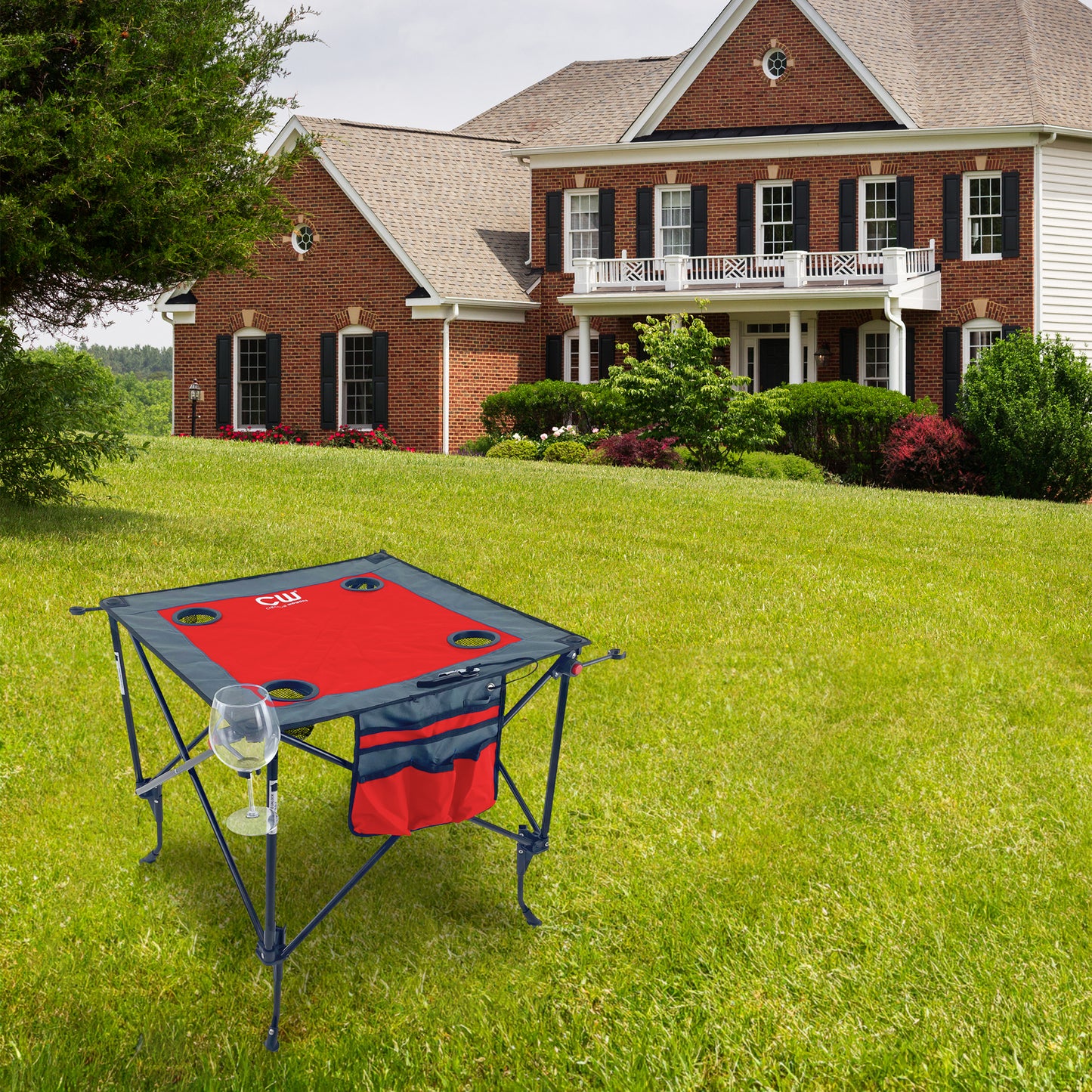 Adjustable Height Folding Wine Table | Red - Custom Folding Wagons