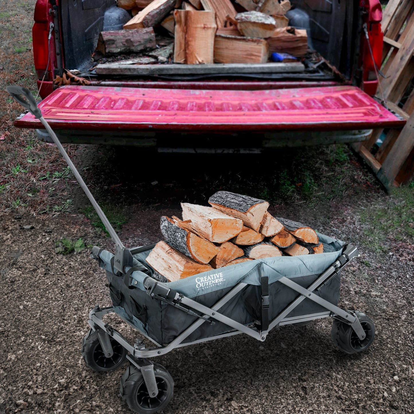 Two-Tone All-Terrain Folding Wagon | Gray - Creative Wagons