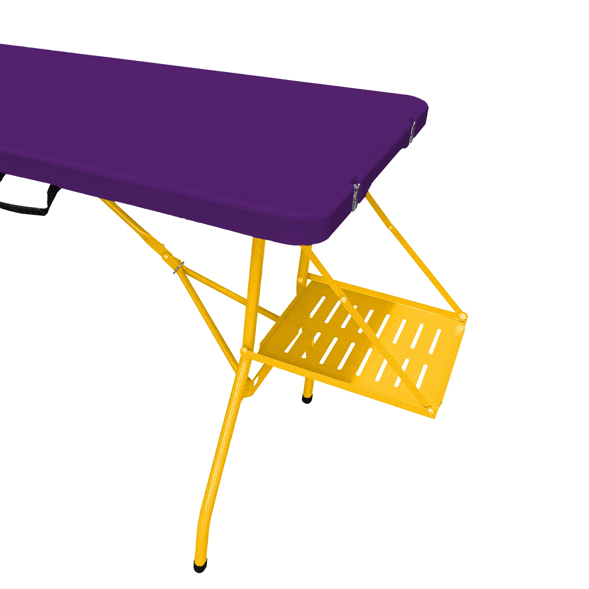 The Rolling Table - 6 ft. Folding Table on Wheels - Team Colors - Purple & Yellow - Creative Wagons