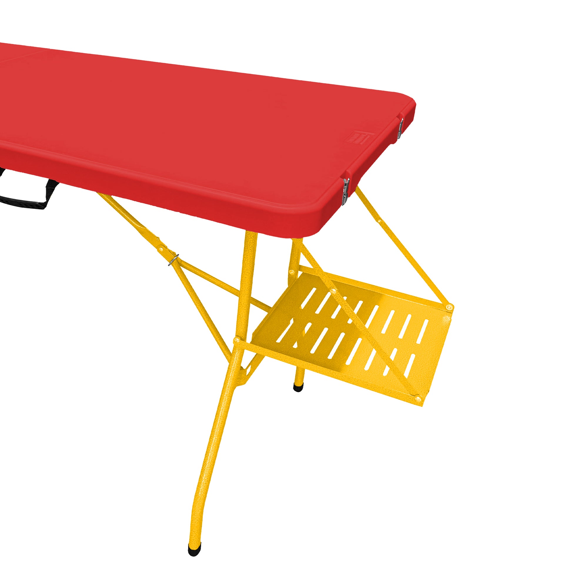 The Rolling Table - 6 ft. Folding Table on Wheels - Team Colors - Red & Yellow - Creative Wagons