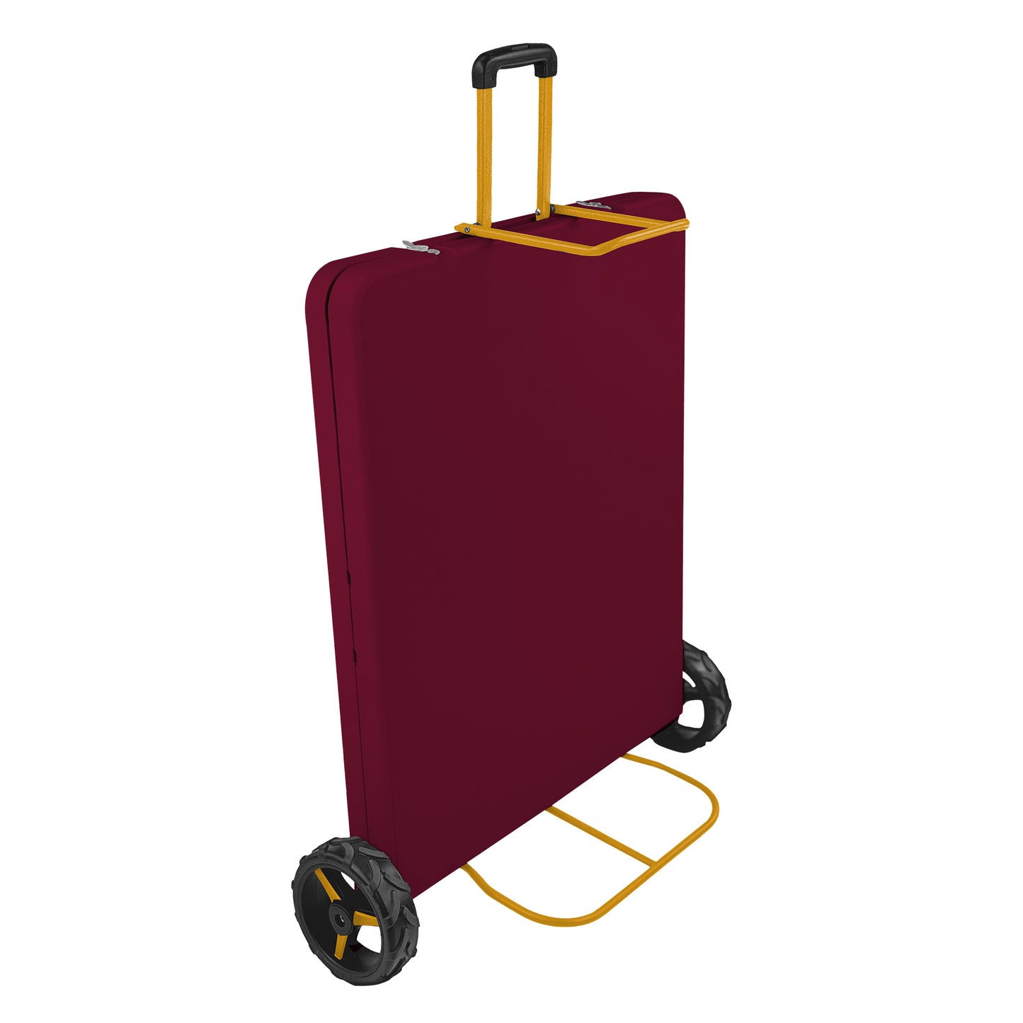 The Rolling Table - 6 ft. Folding Table on Wheels - Team Colors - Dark Red & Dark Yellow - Creative Wagons