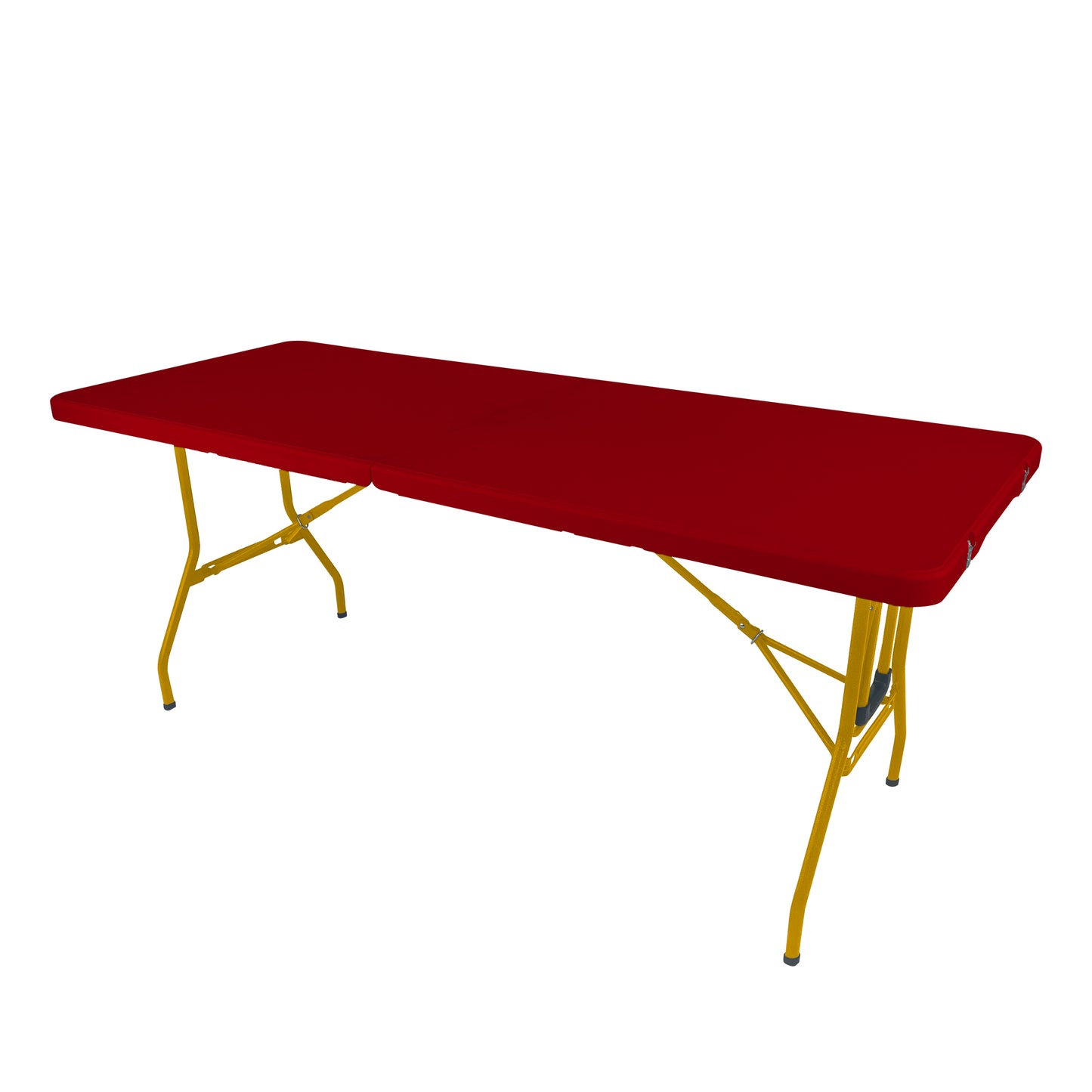 The Rolling Table - 6 ft. Folding Table on Wheels - Team Colors - Dark Red & Dark Yellow - Creative Wagons