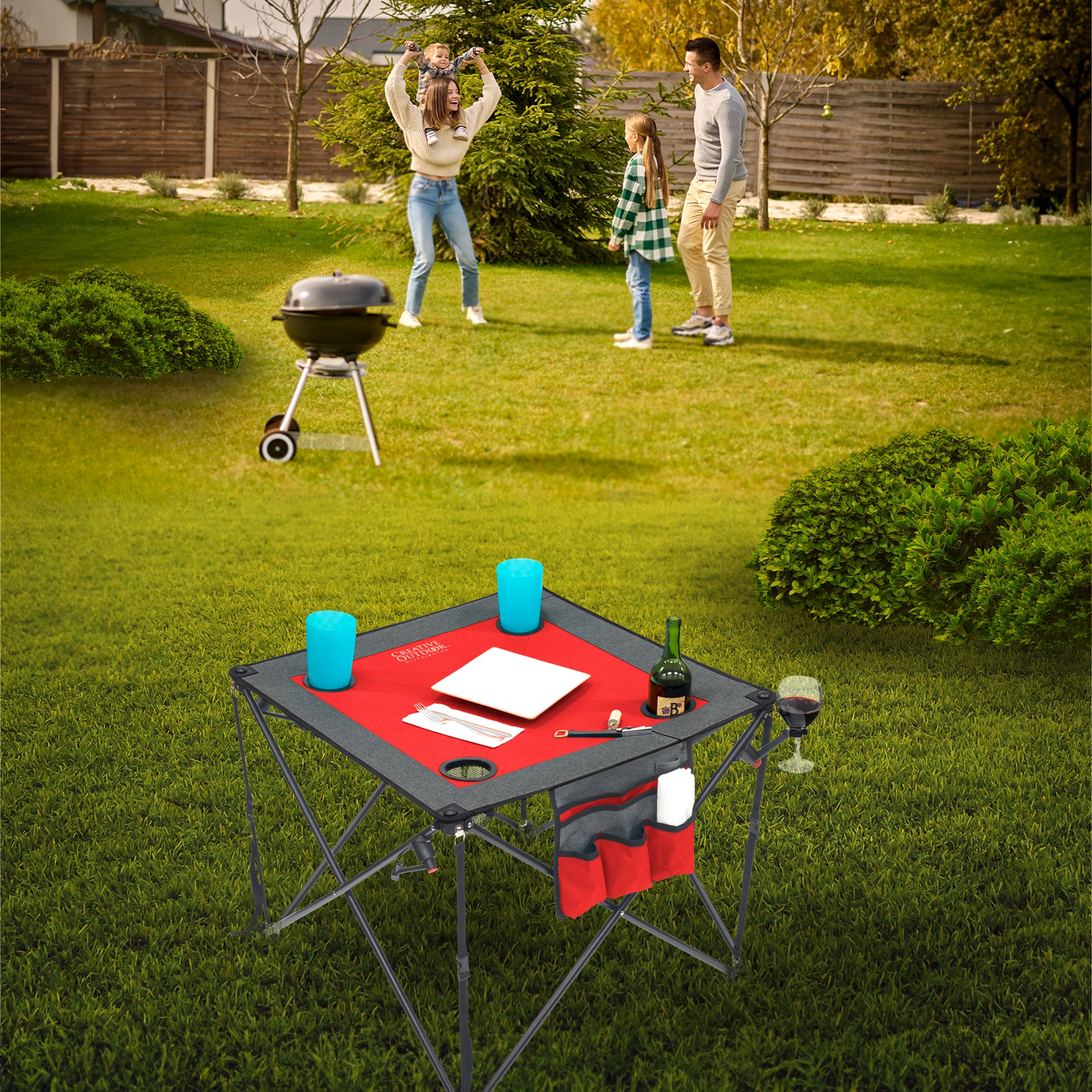 Folding Wine Table | Red - Creative Wagons