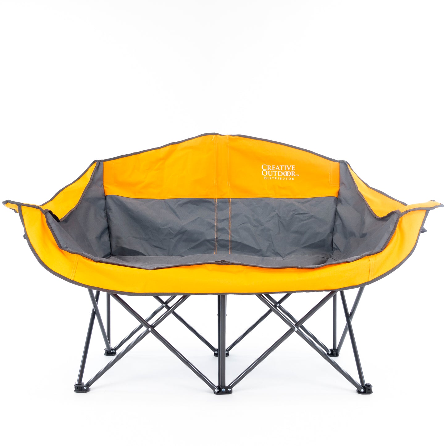 1 Orange Luxury Loveseat + 1 Orange Ice Box Cooler Folding Table - Custom Folding Wagons