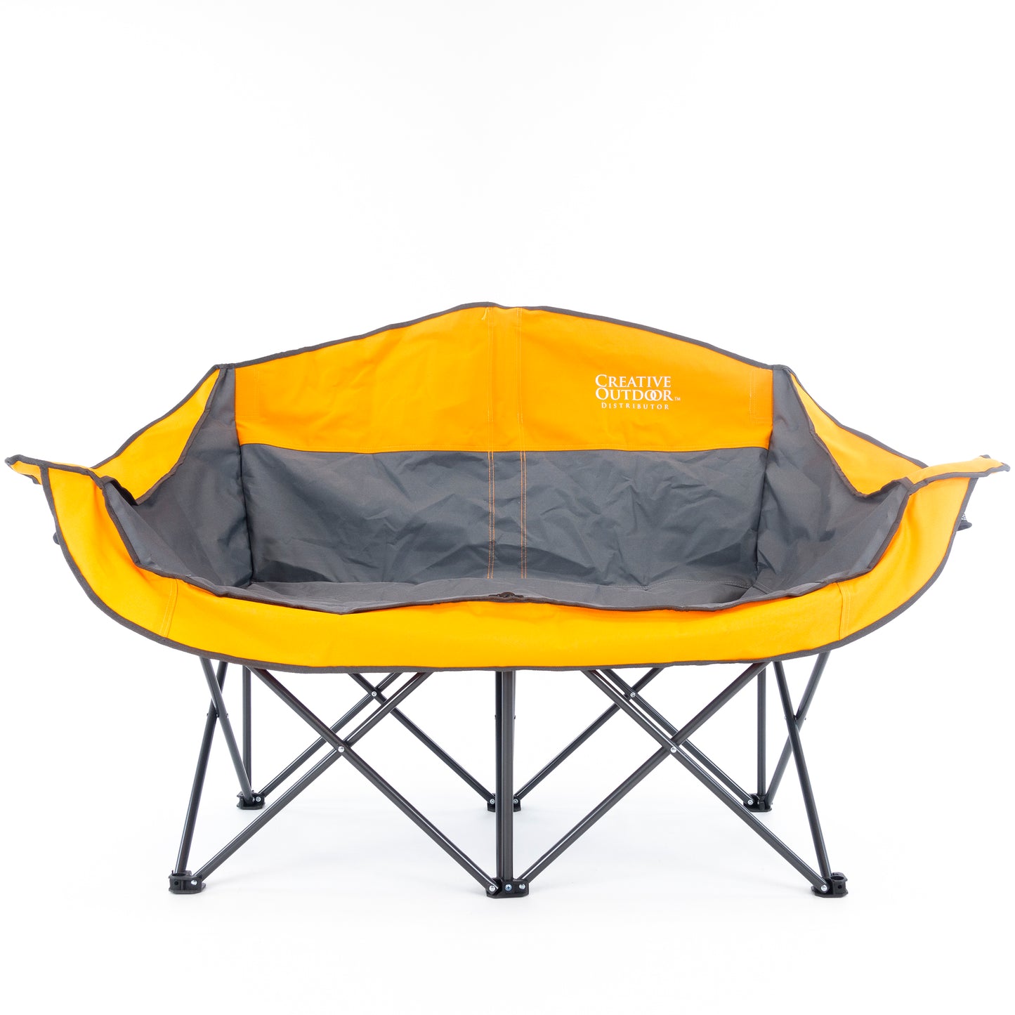 1 Orange Luxury Loveseat + 1 Orange Ice Box Cooler Folding Table - Custom Folding Wagons