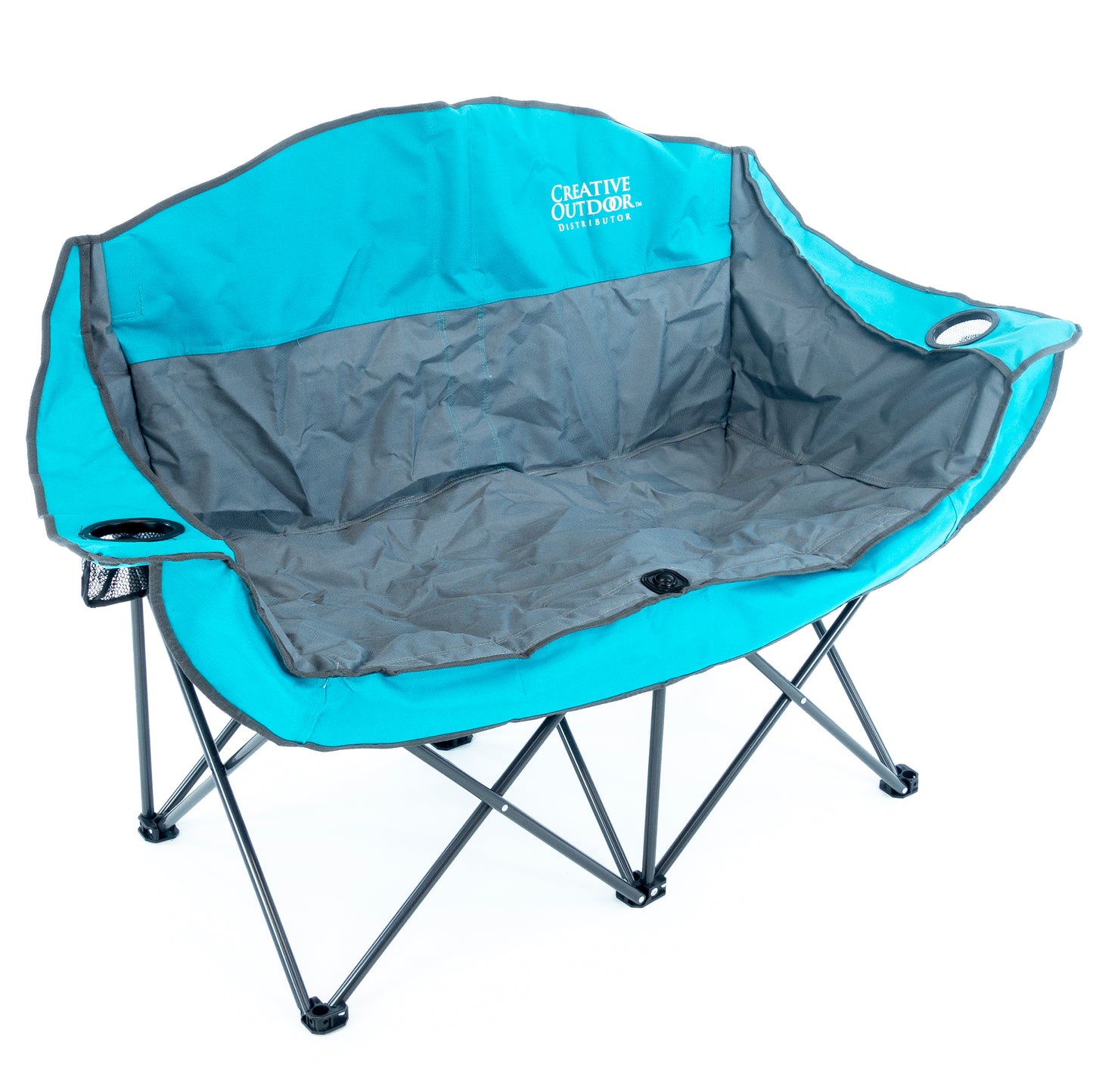 1 Teal Luxury Loveseat + 1 Teal Ice Box Cooler Folding Table - Custom Folding Wagons