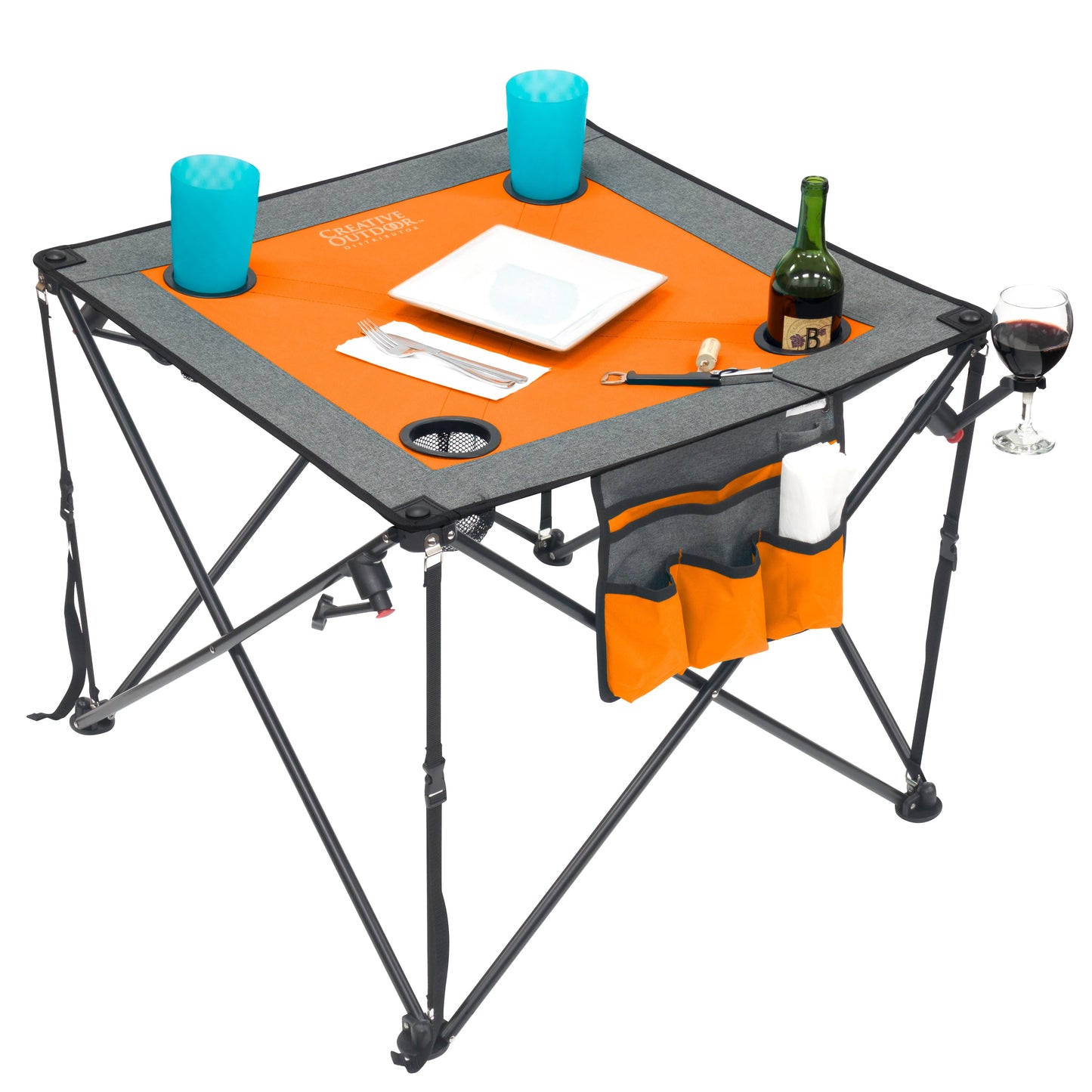 Folding Wine Table w/ Wine Glass Holders | All Colors - Creative Wagons