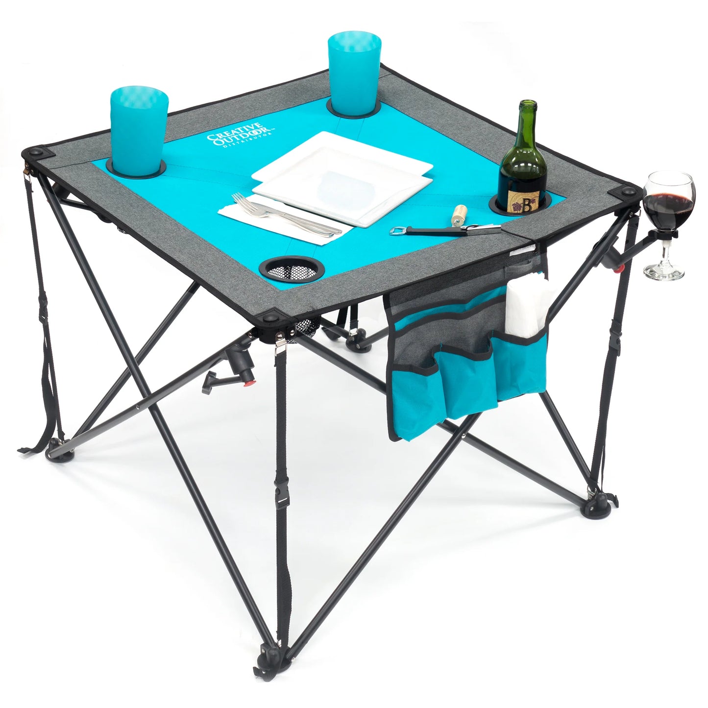 Folding Wine Table w/ Wine Glass Holders | All Colors - Creative Wagons