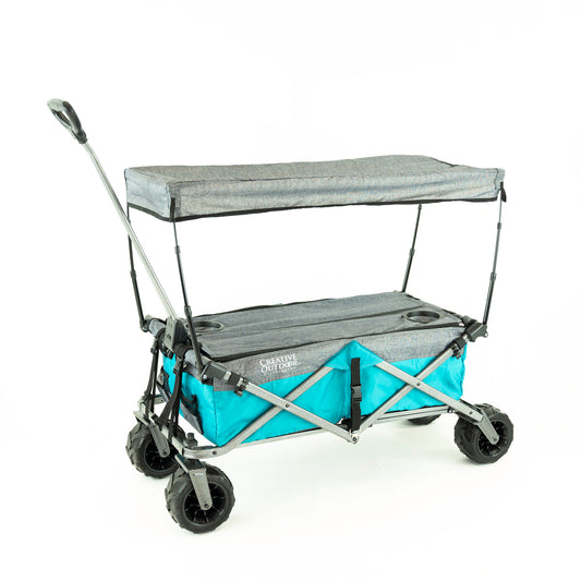 All-Terrain Deluxe Wagon - Teal Gray - Custom Folding Wagons