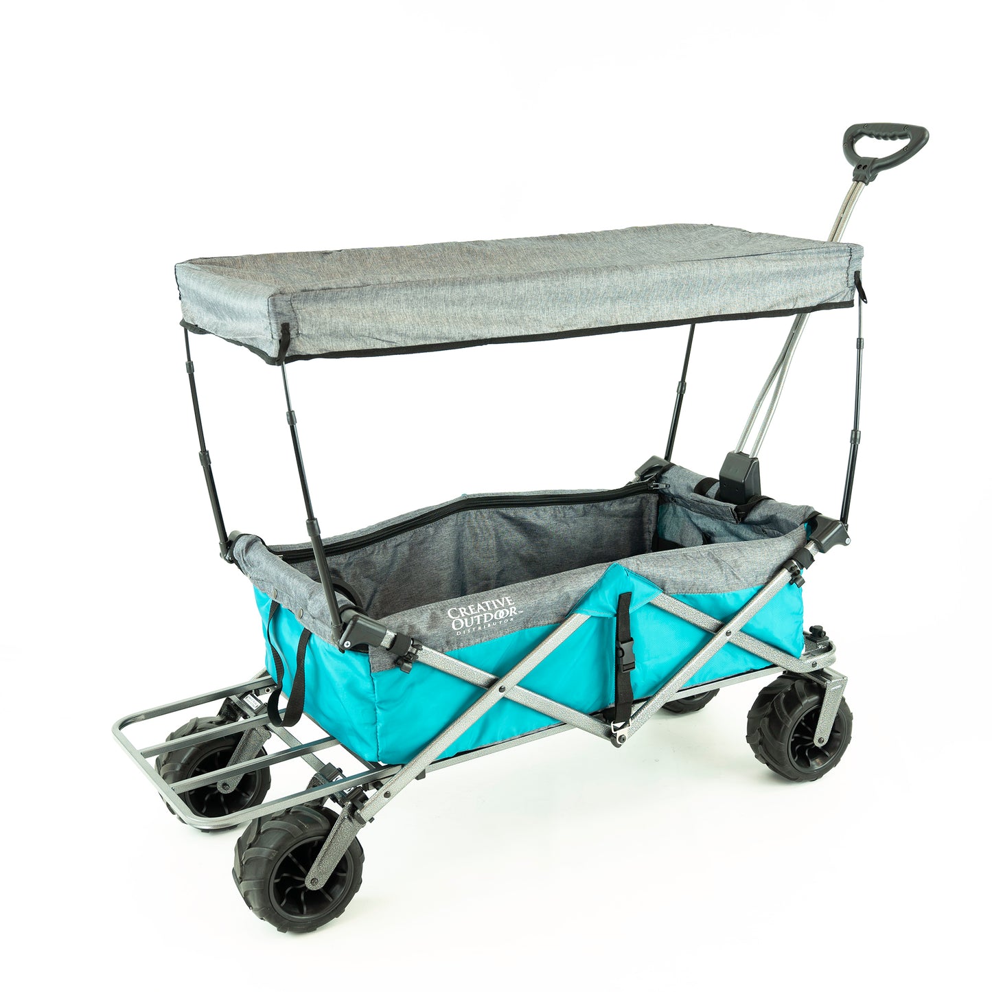 All-Terrain Deluxe Wagon - Teal Gray - Custom Folding Wagons