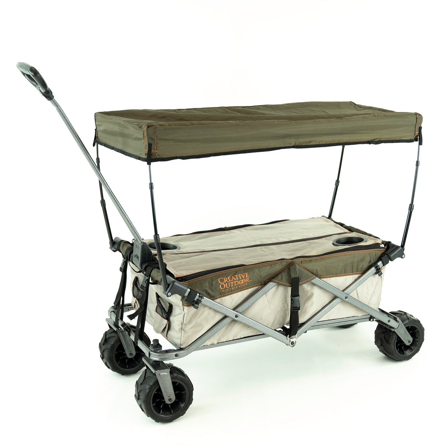 All-Terrain Deluxe Wagon - Brown Orange - Custom Folding Wagons