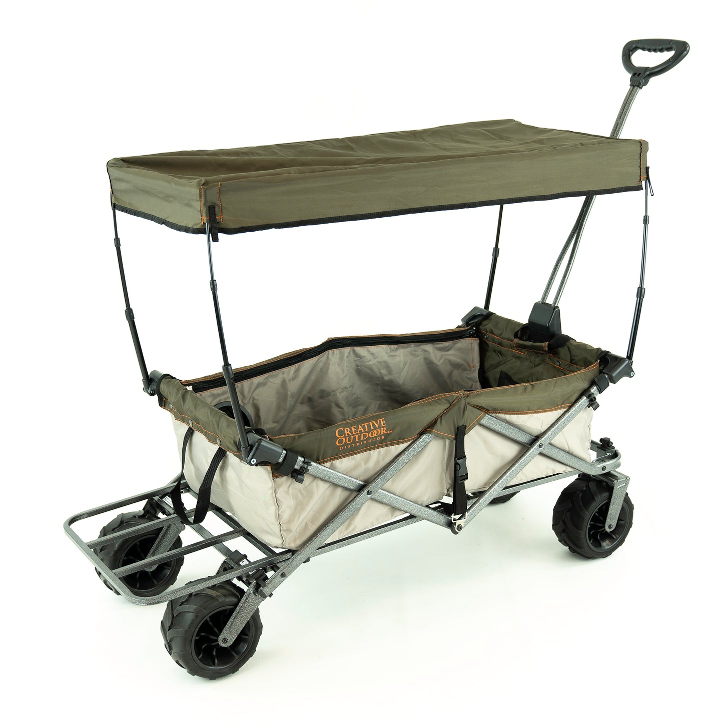 All-Terrain Deluxe Wagon - Brown Orange - Custom Folding Wagons