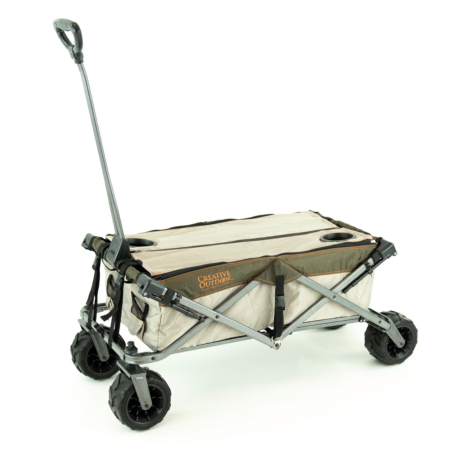 All-Terrain Deluxe Wagon - Brown Orange - Custom Folding Wagons