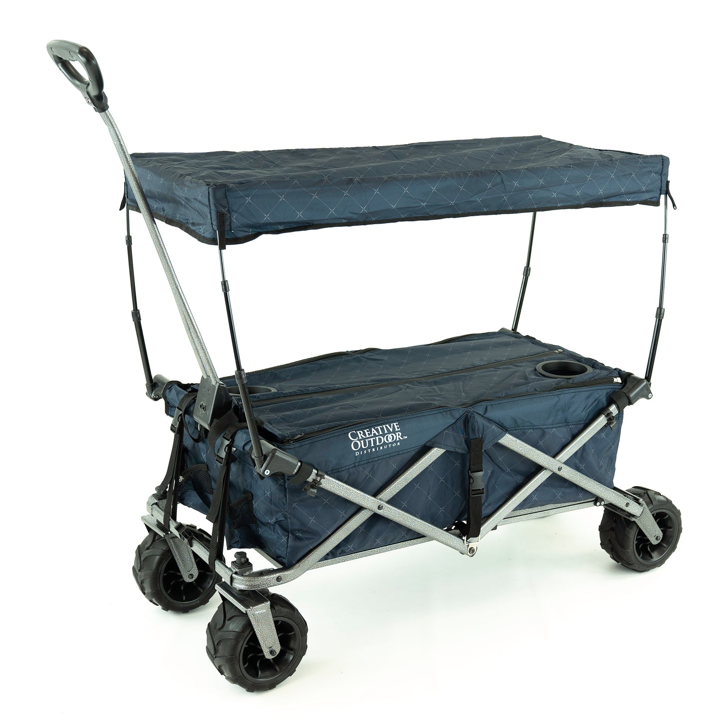 All-Terrain Deluxe Wagon - Navy Gray Diamond - Custom Folding Wagons