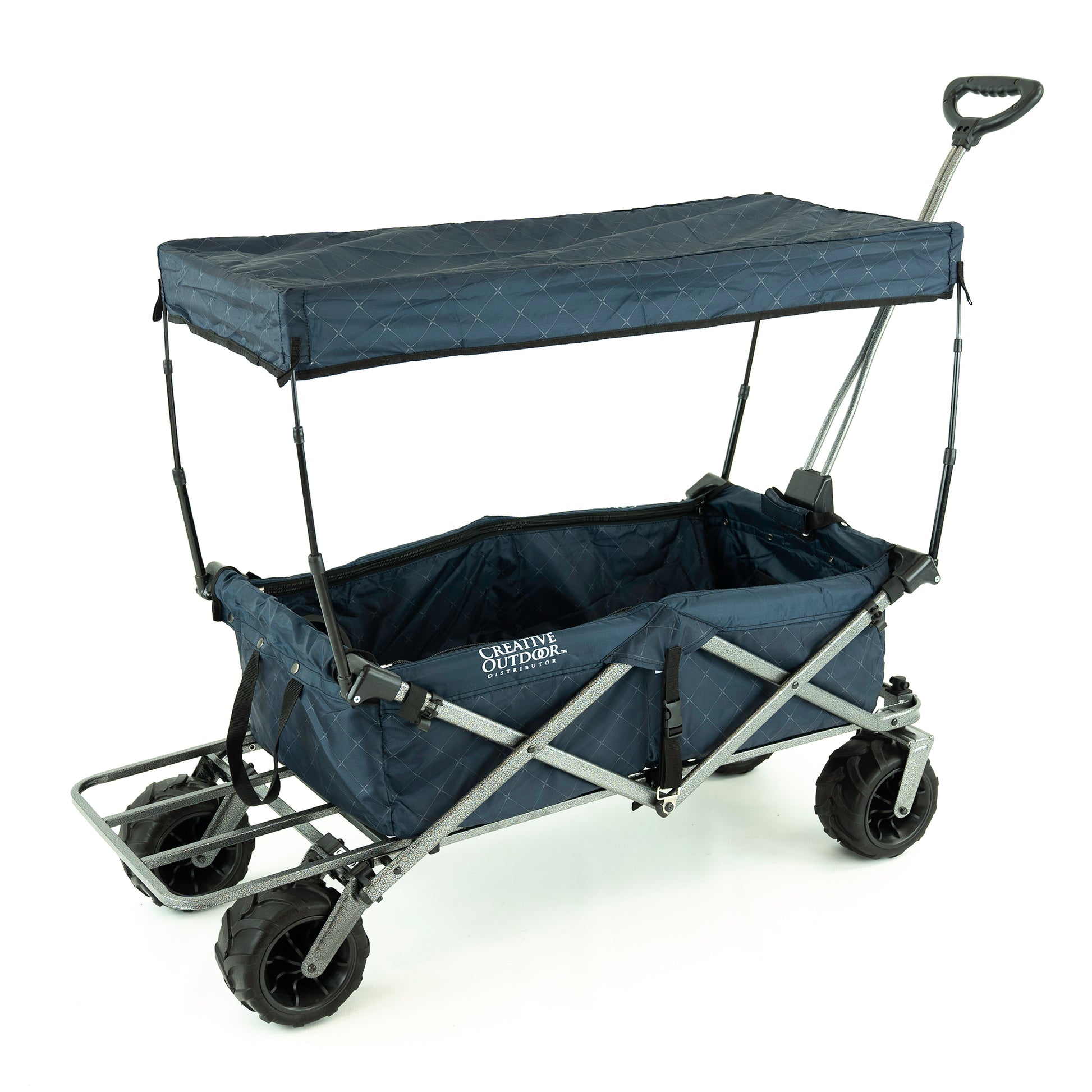 All-Terrain Deluxe Wagon - Navy Gray Diamond - Custom Folding Wagons