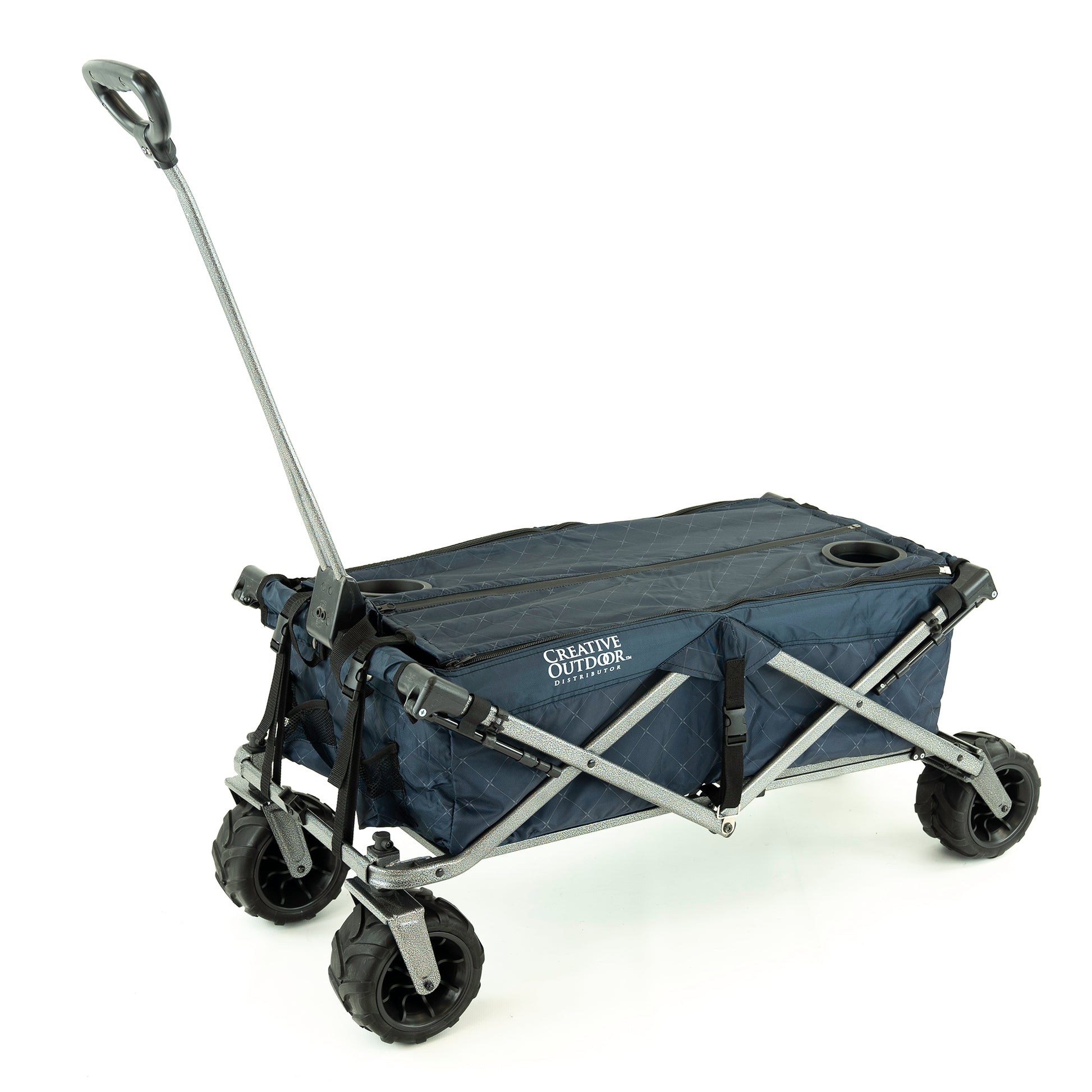 All-Terrain Deluxe Wagon - Navy Gray Diamond - Custom Folding Wagons