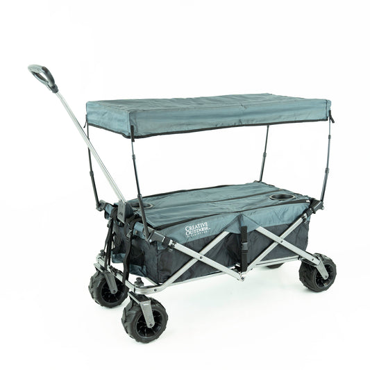 All-Terrain Deluxe Wagon - Black Gray - Custom Folding Wagons