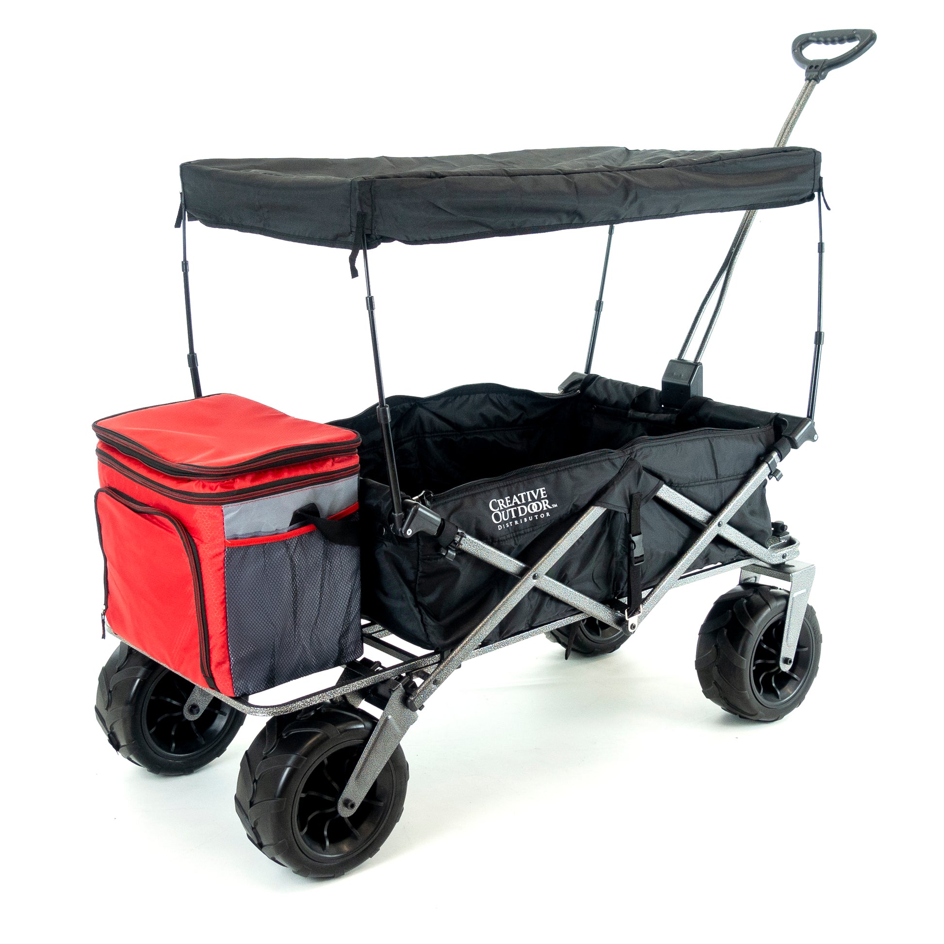 XXL Hauler Deluxe with Cooler Rack | Black - Custom Folding Wagons