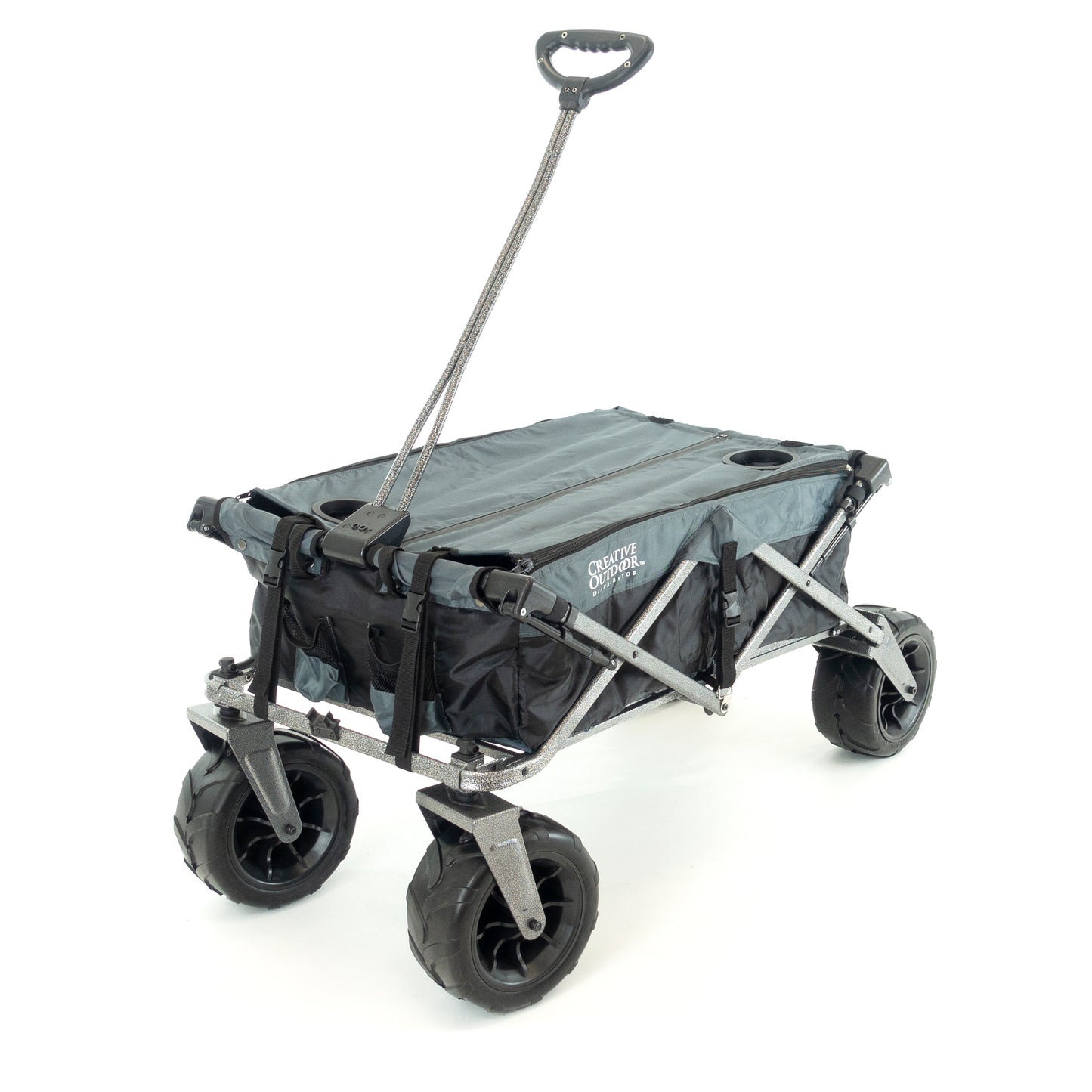 XXL Hauler Deluxe with Cooler Rack | Black Gray - Custom Folding Wagons