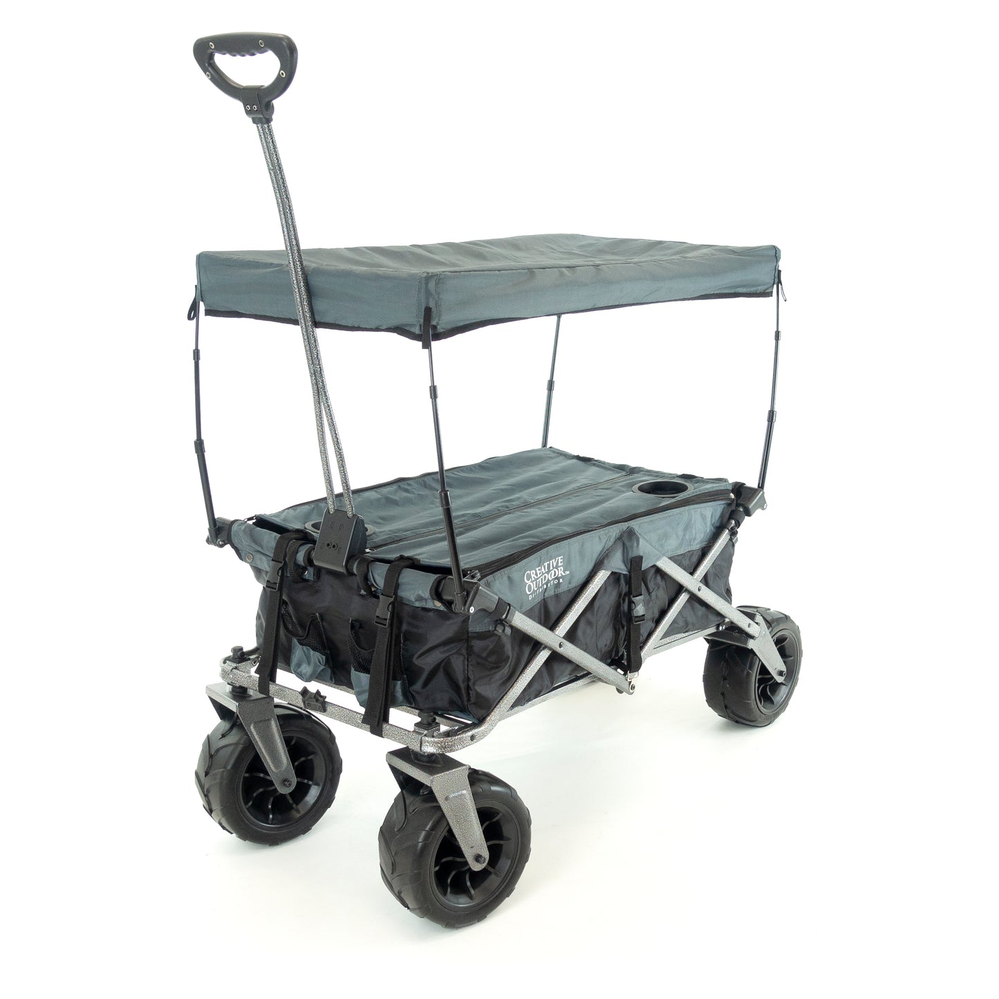 XXL Hauler Deluxe with Cooler Rack | Black Gray - Custom Folding Wagons