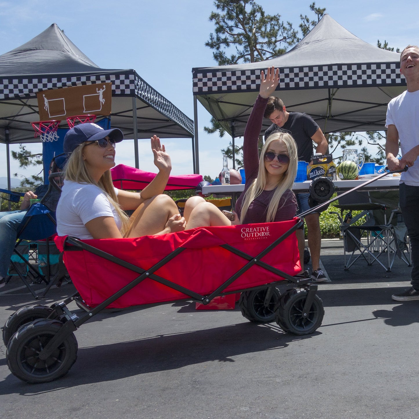 XXXL Monster Folding Wagon Red