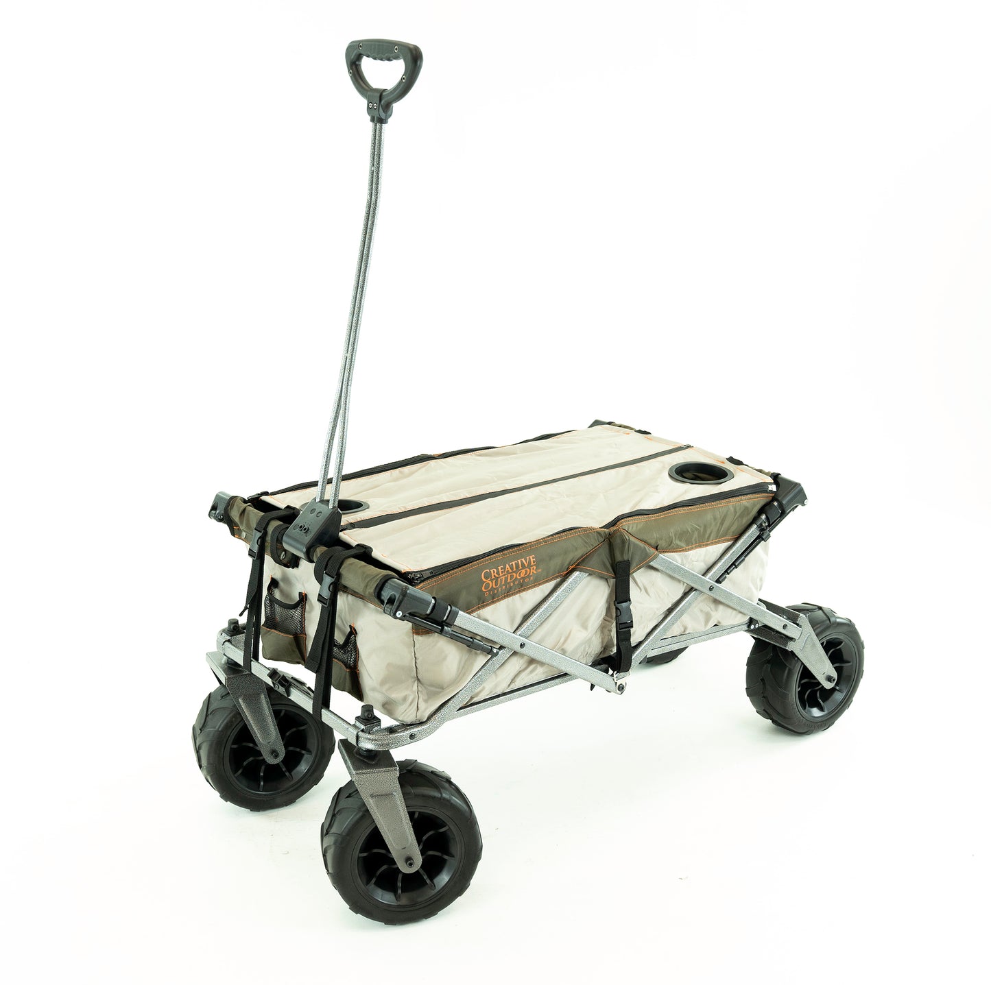 XXL Hauler Deluxe with Cooler Rack | Brown Orange - Custom Folding Wagons