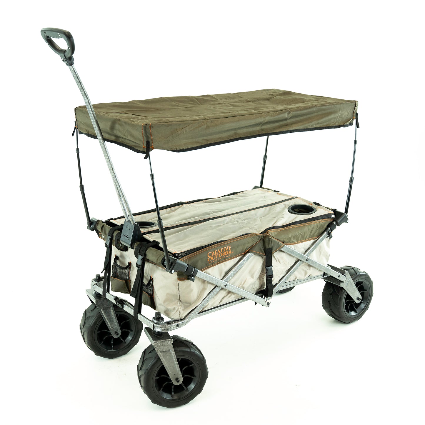 XXL Hauler Deluxe with Cooler Rack | Brown Orange - Custom Folding Wagons