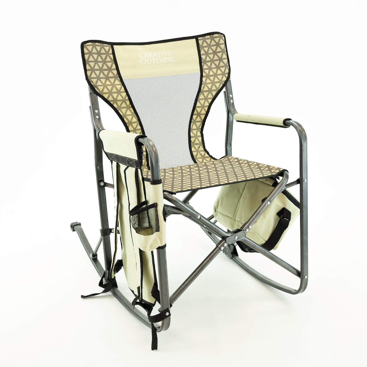 Folding Rocking Chair with Ice Box Cooler | Earth Diamond - Custom Folding Wagons