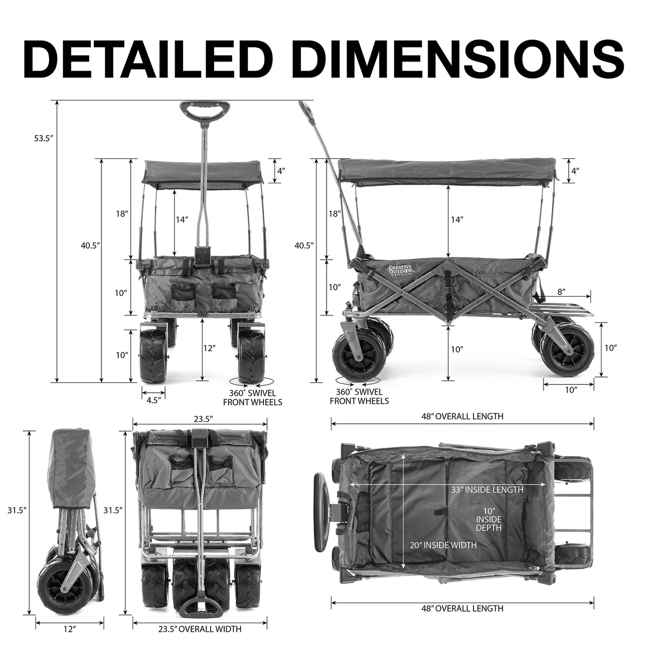 XXL Hauler Deluxe w/ Cooler Rack - Custom Folding Wagons