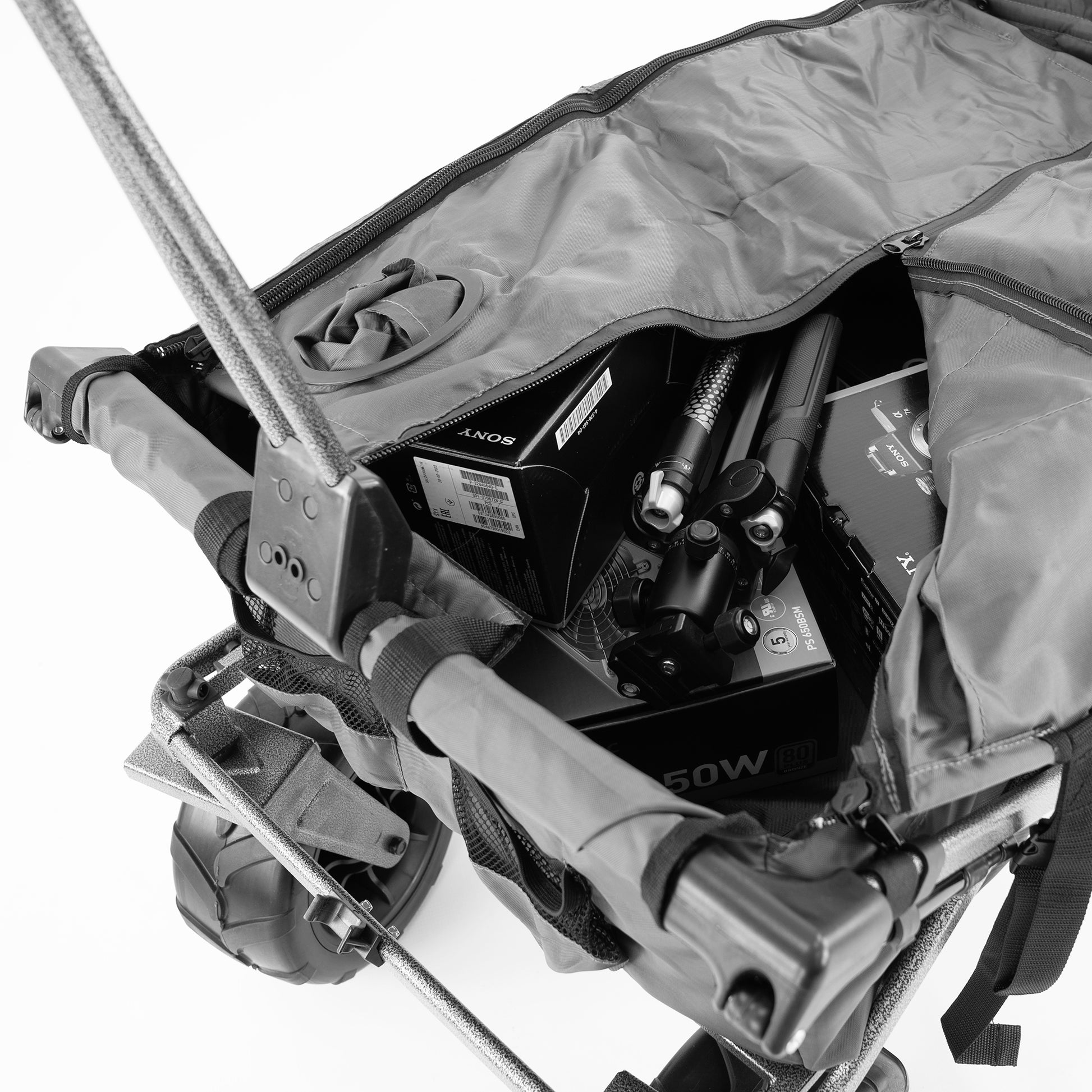 XXL Hauler Deluxe with Cooler Rack | Black - Custom Folding Wagons