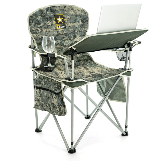 iChair Folding Wine Chair with Adjustable Table | Official US Army Licensed - Custom Folding Wagons