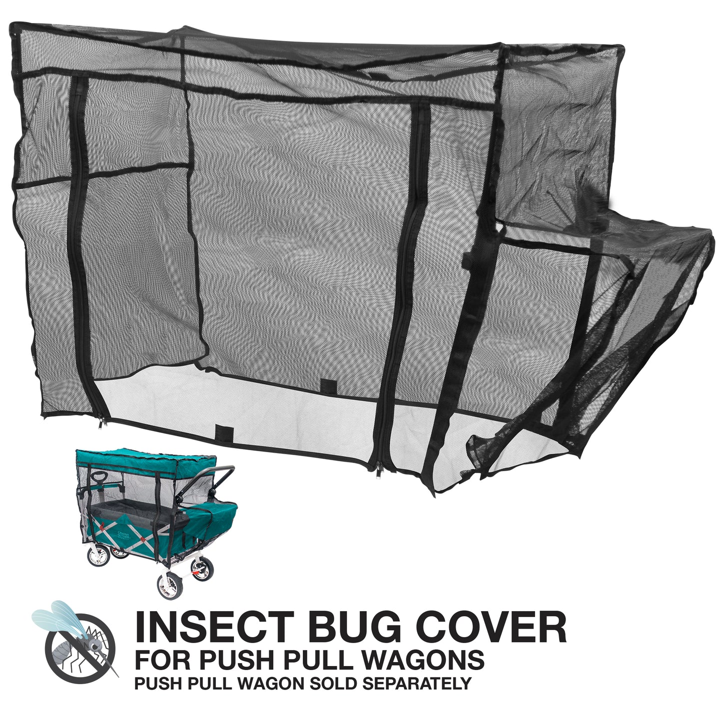 push-pull-folding-wagon-insect-mosquito-bug-net-accessory