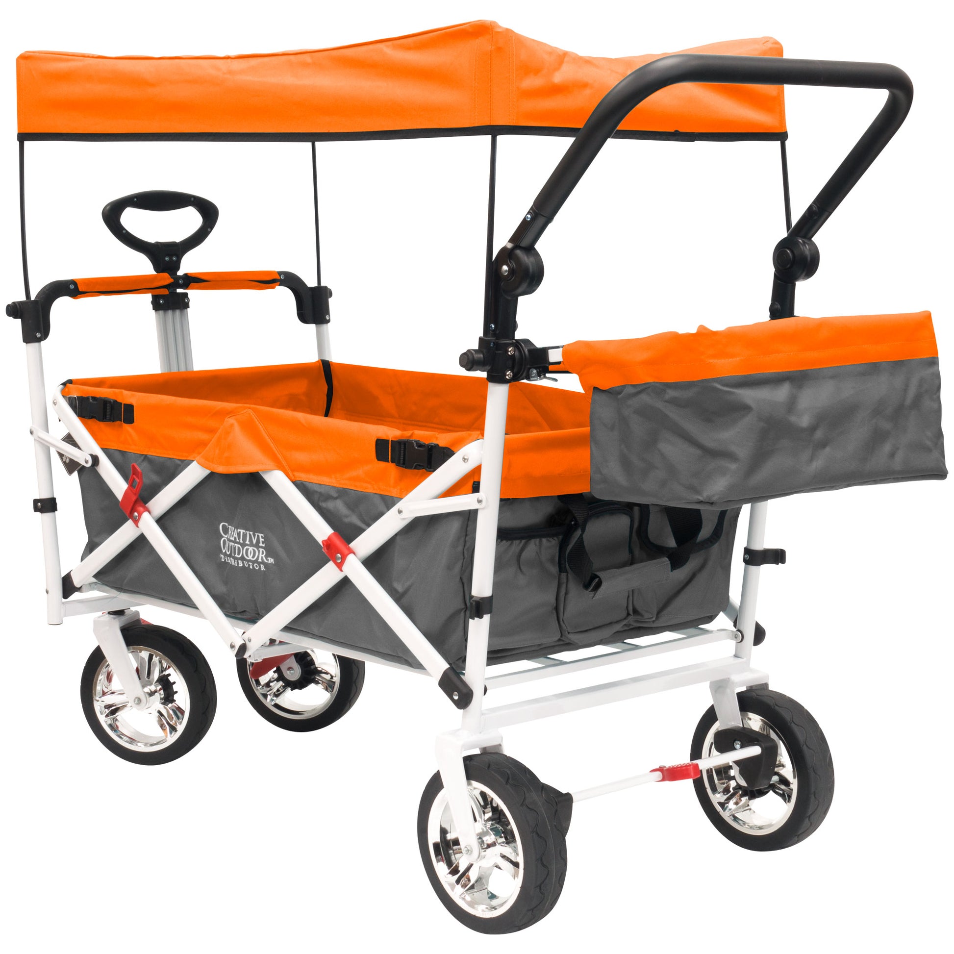 push-pull-silver-series-folding-wagon-stroller-with-canopy-orange