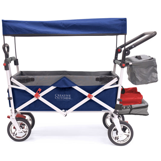 push-pull-silver-series-plus-folding-wagon-stroller-with-canopy-navy-blue