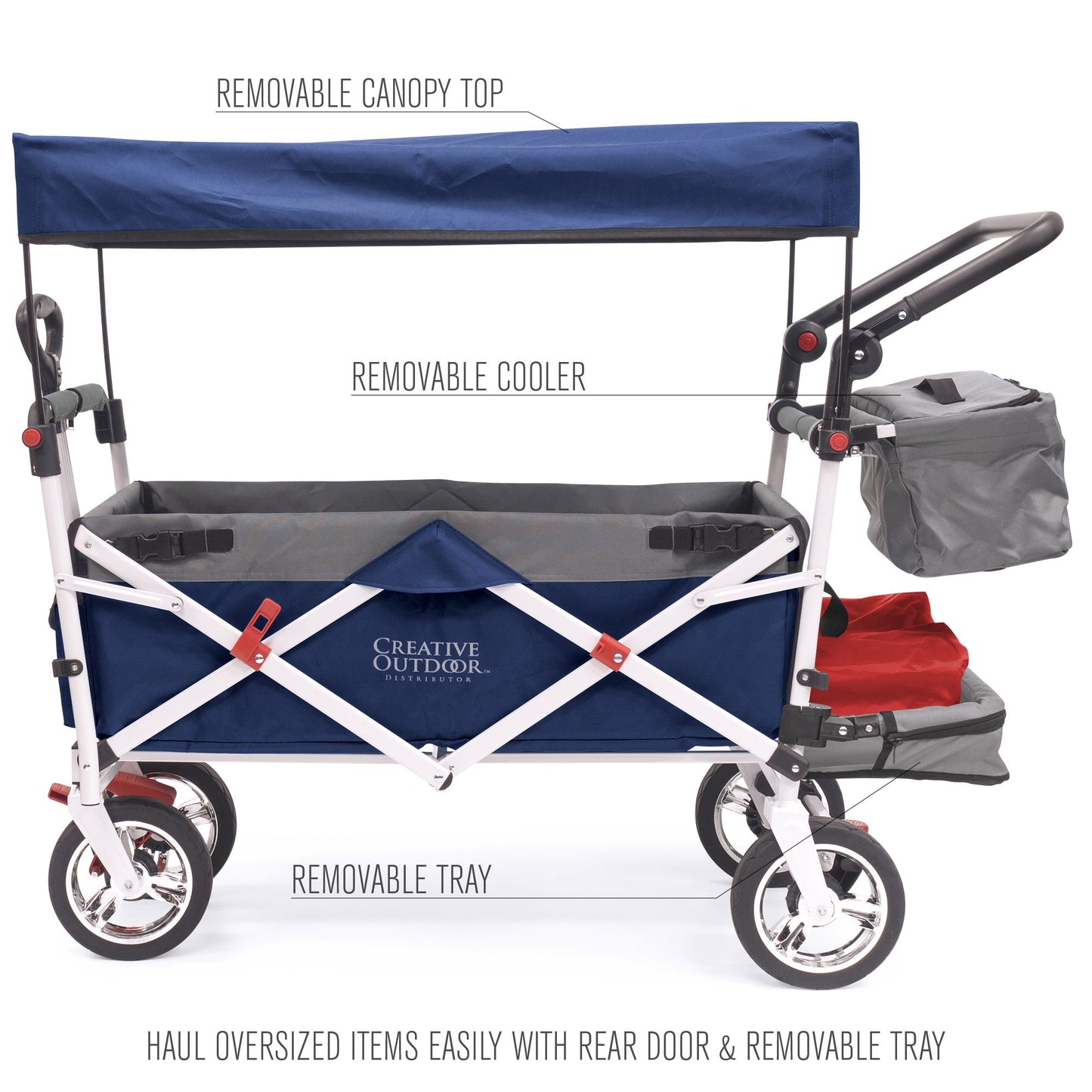 push-pull-silver-series-plus-folding-wagon-stroller-with-canopy-navy-blue