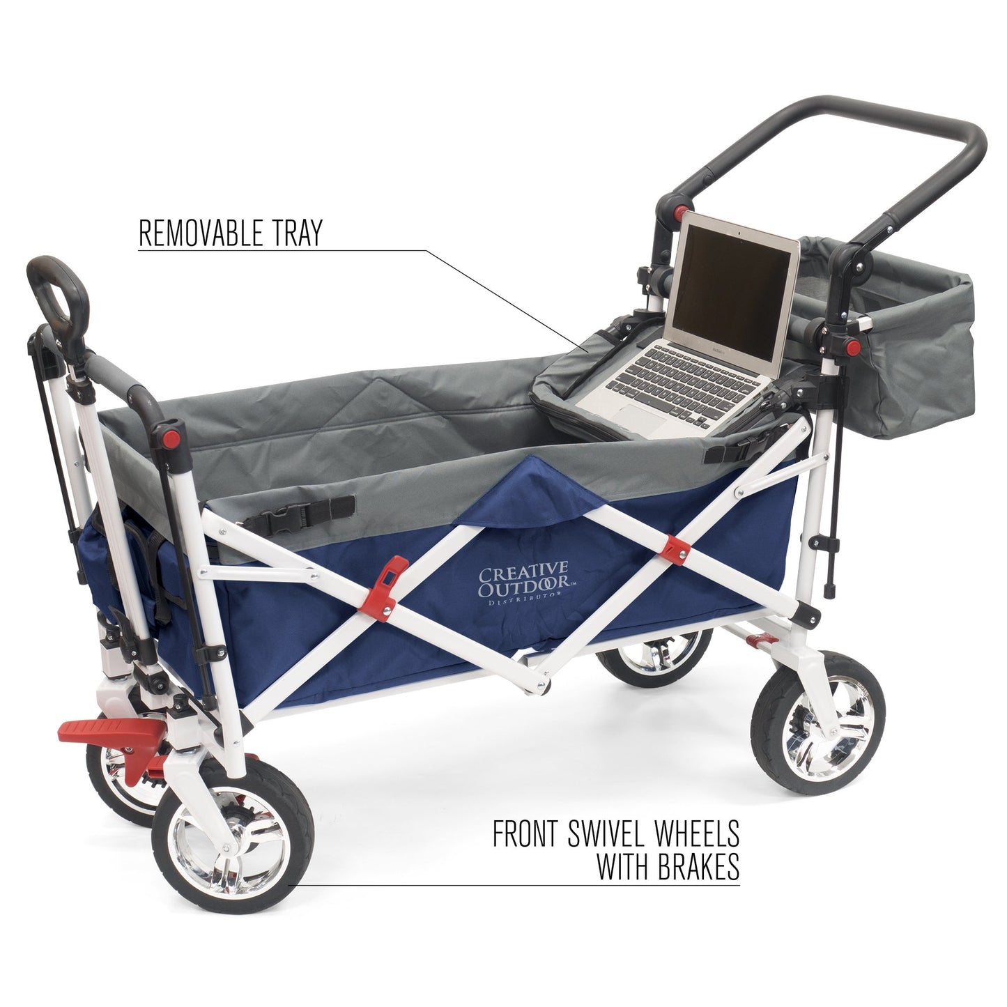 push-pull-silver-series-plus-folding-wagon-stroller-with-canopy-navy-blue