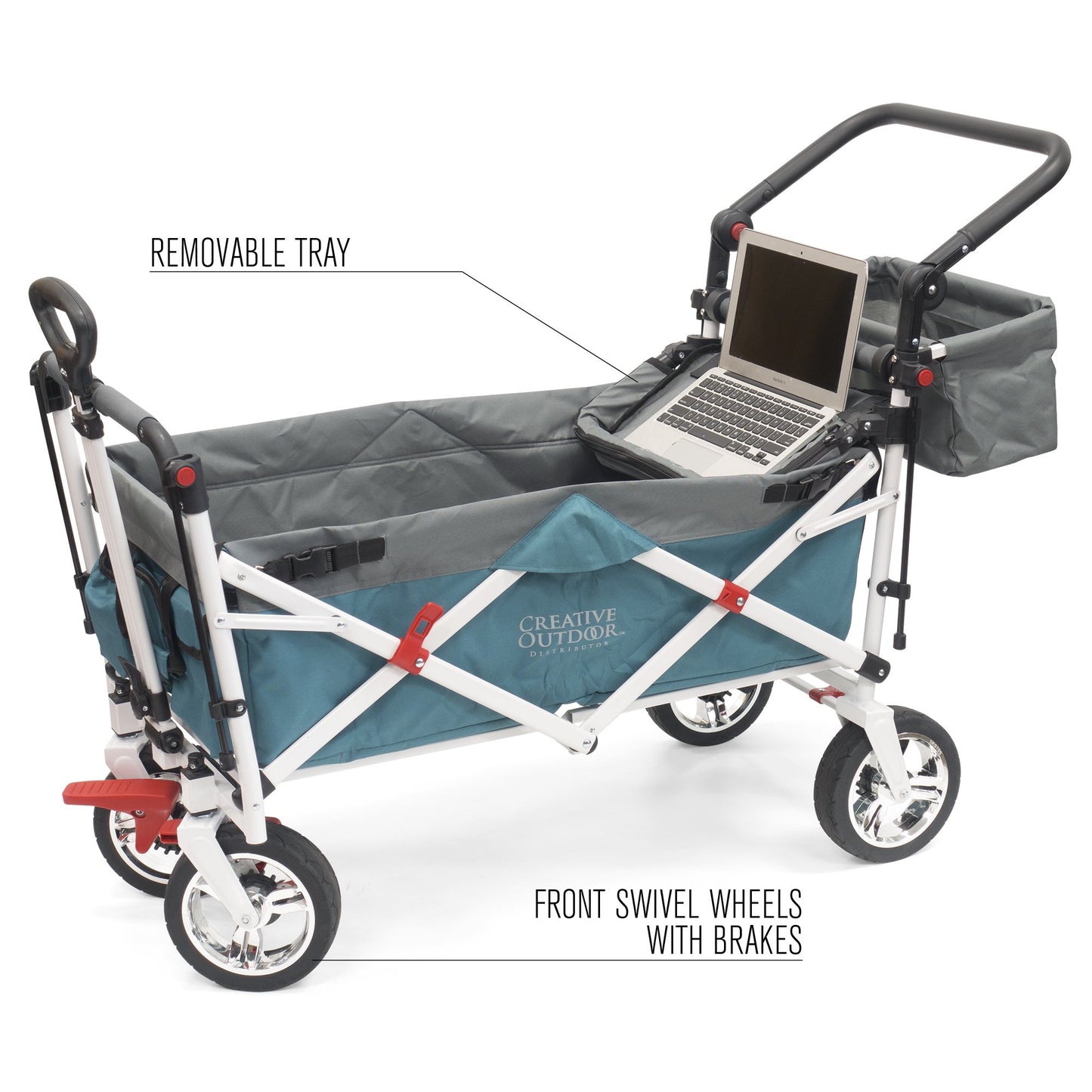 push-pull-silver-series-plus-folding-wagon-stroller-with-canopy-teal