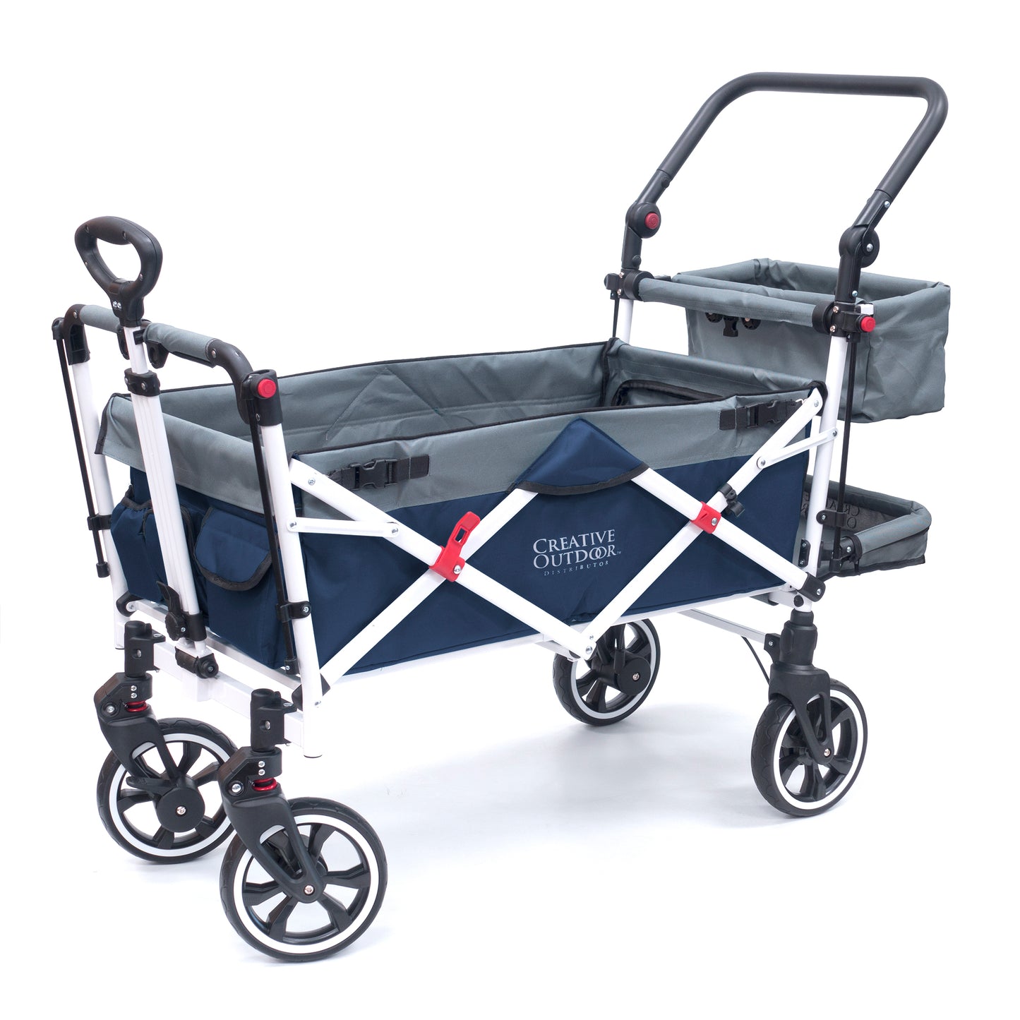 push-pull-titanium-series-plus-folding-wagon-stroller-with-canopy-navy-blue