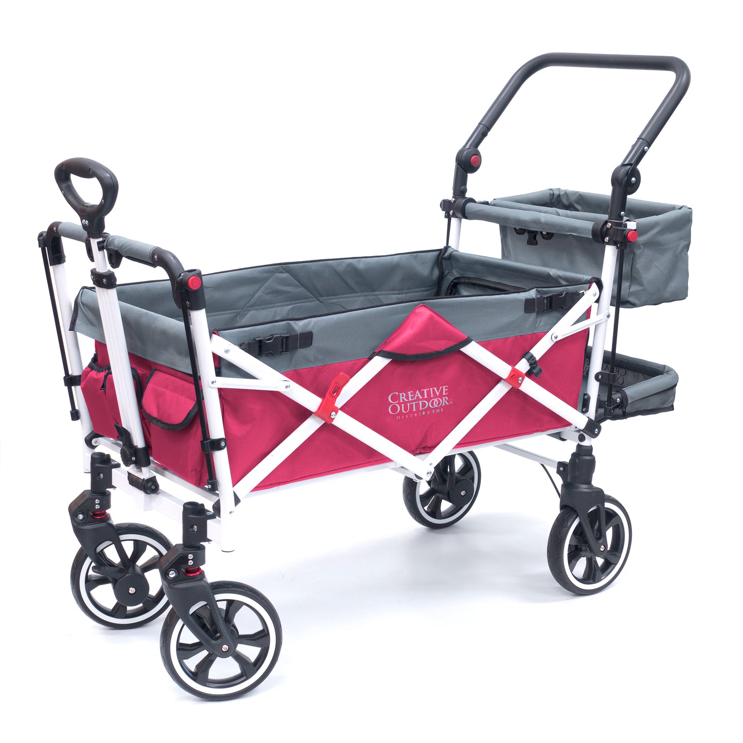 push-pull-titanium-series-plus-folding-wagon-stroller-with-canopy-pink