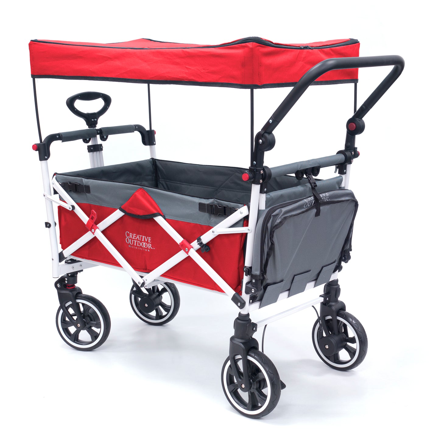 push-pull-titanium-series-plus-folding-wagon-stroller-with-canopy-red