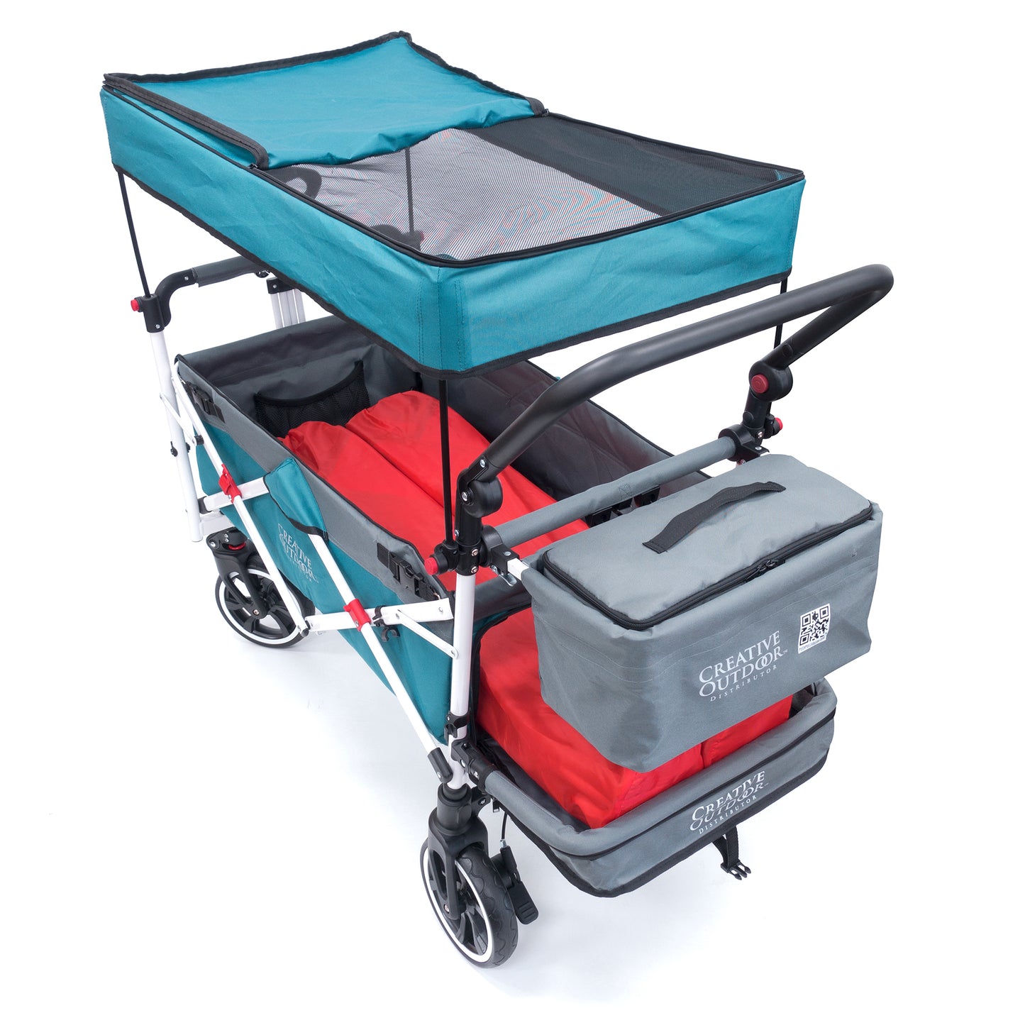 push-pull-titanium-series-plus-folding-wagon-stroller-with-canopy-teal