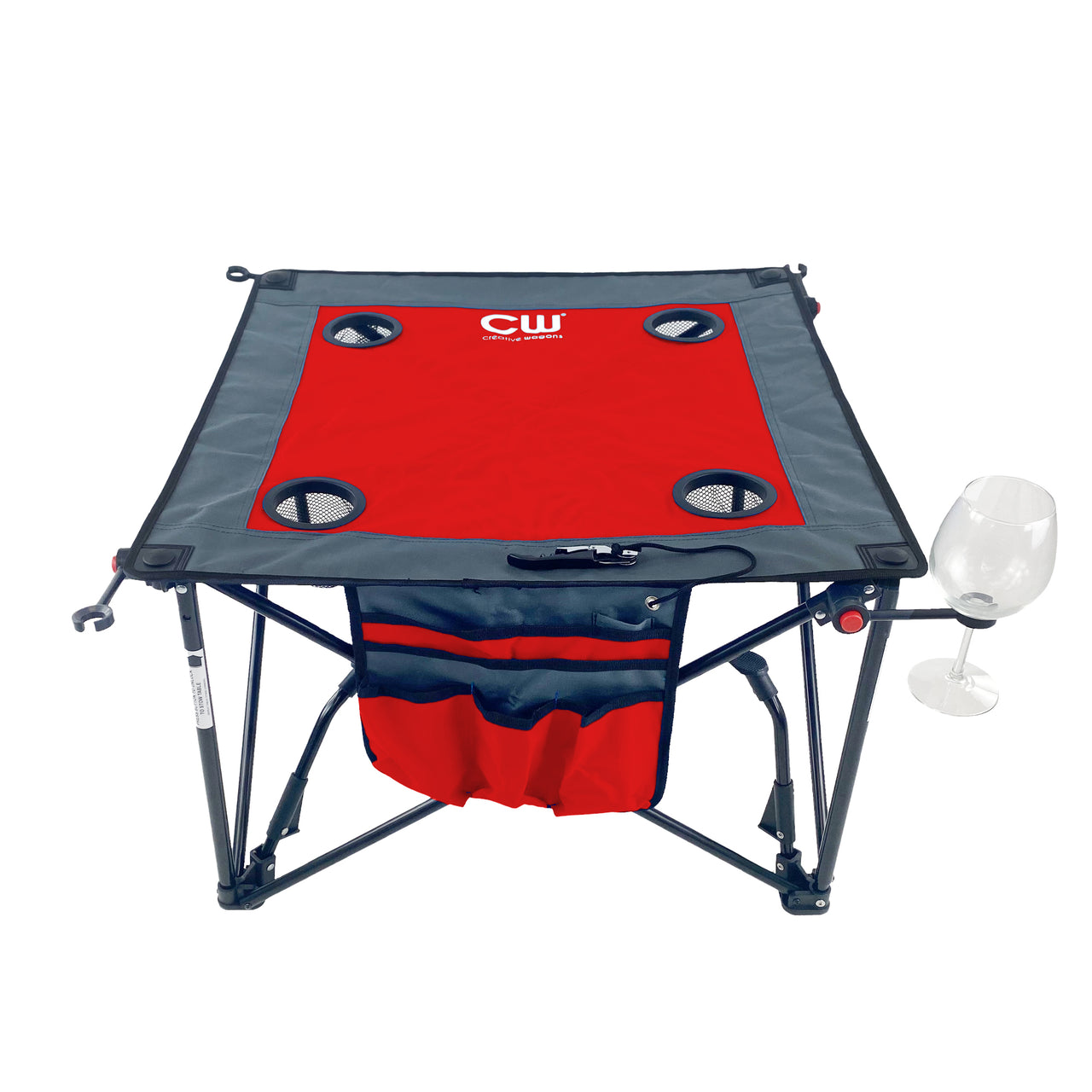 Adjustable Height Folding Wine Table | Red - Custom Folding Wagons