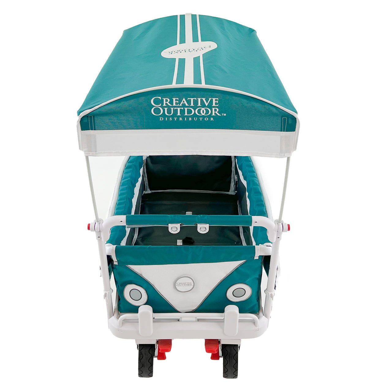 Limited Edition Vintage Safari Bus Stroller Wagon | Teal/Turkish Green - Custom Folding Wagons