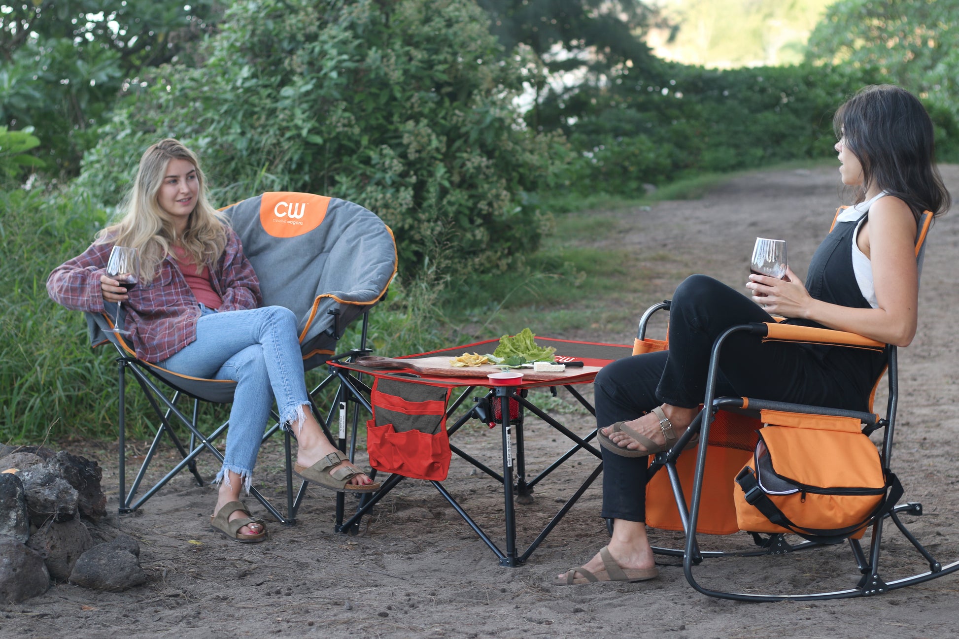 Adjustable Height Folding Wine Table | Red - Creative Wagons