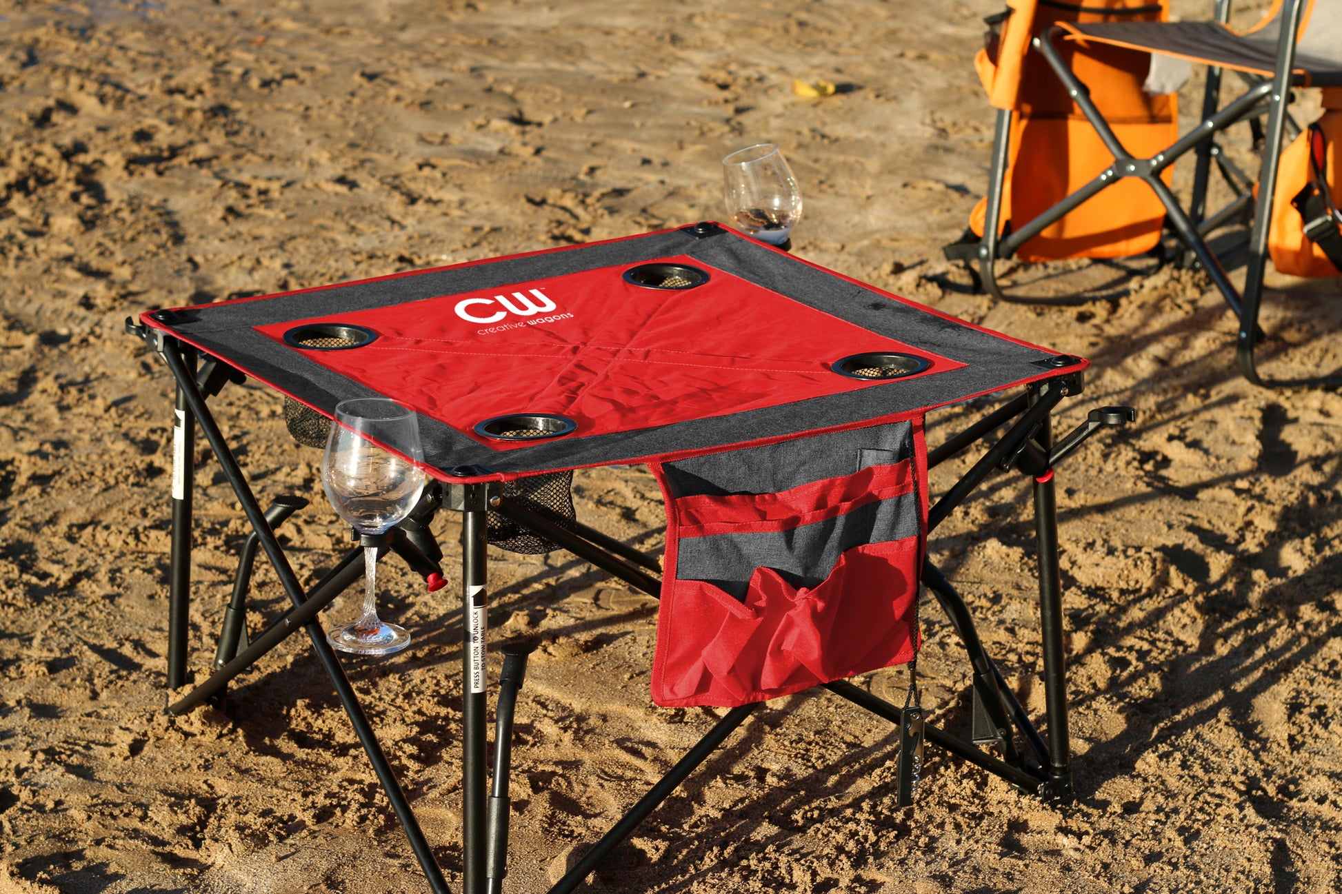 Adjustable Height Folding Wine Table | Red - Creative Wagons
