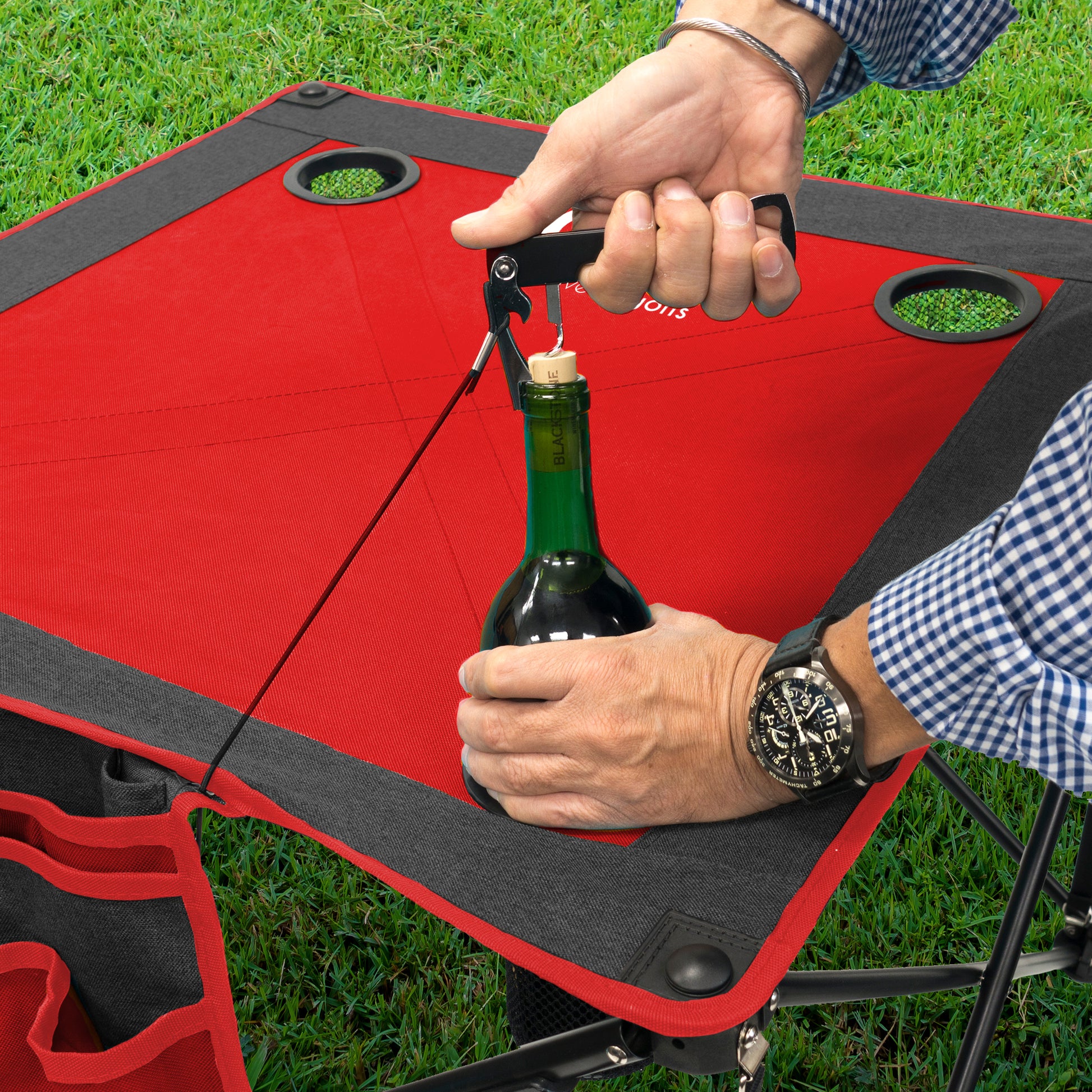 Adjustable Height Folding Wine Table | Red - Creative Wagons