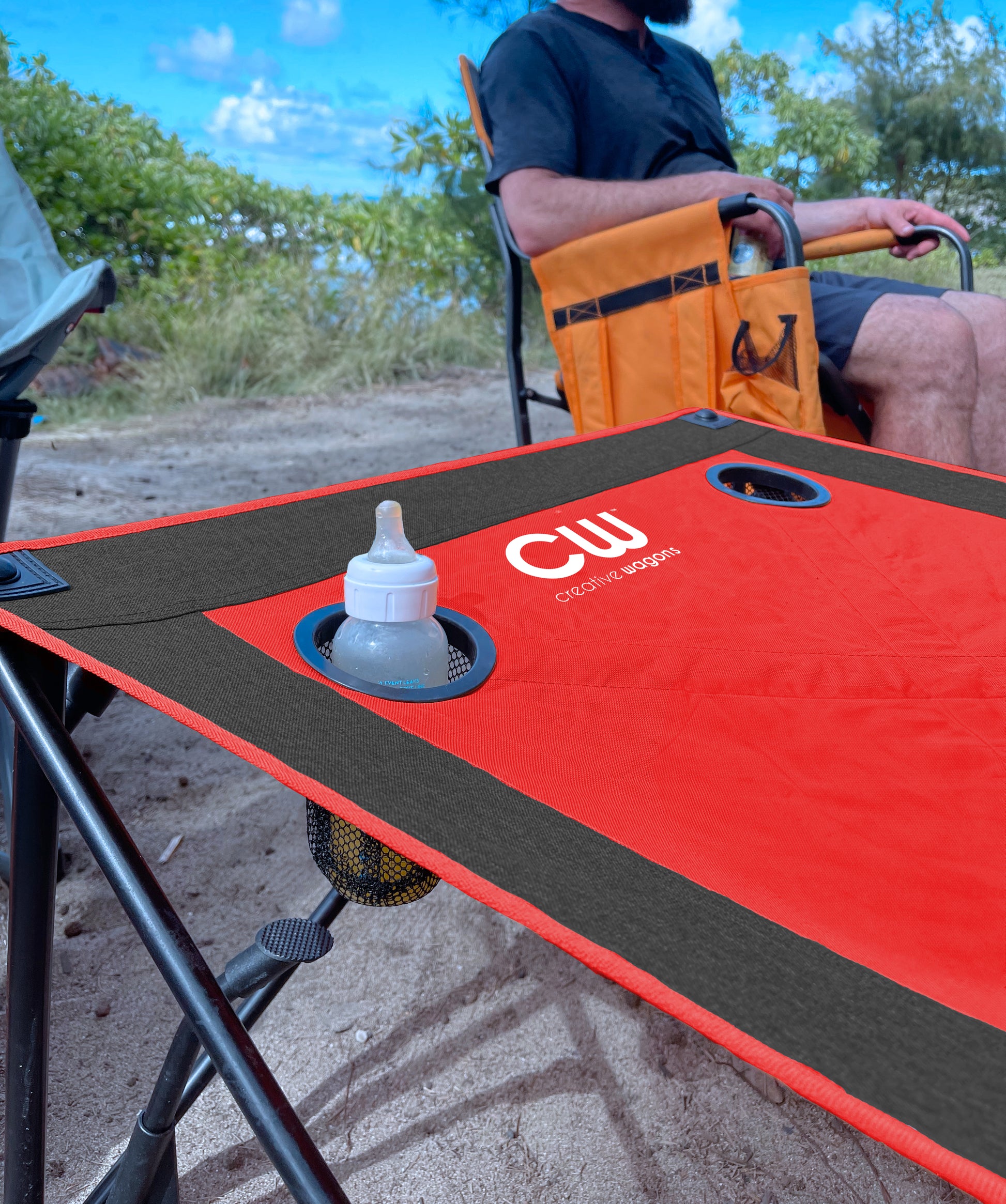 Adjustable Height Folding Wine Table | Red - Creative Wagons