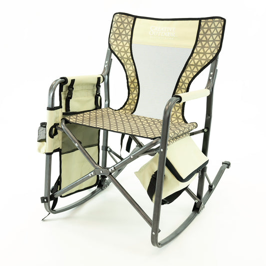 Folding Rocking Chair with Ice Box Cooler | Teal - Custom Folding Wagons