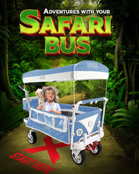 Thumbnail for Limited Edition Vintage Safari Bus Stroller Wagon | Teal/Turkish Green - Custom Folding Wagons